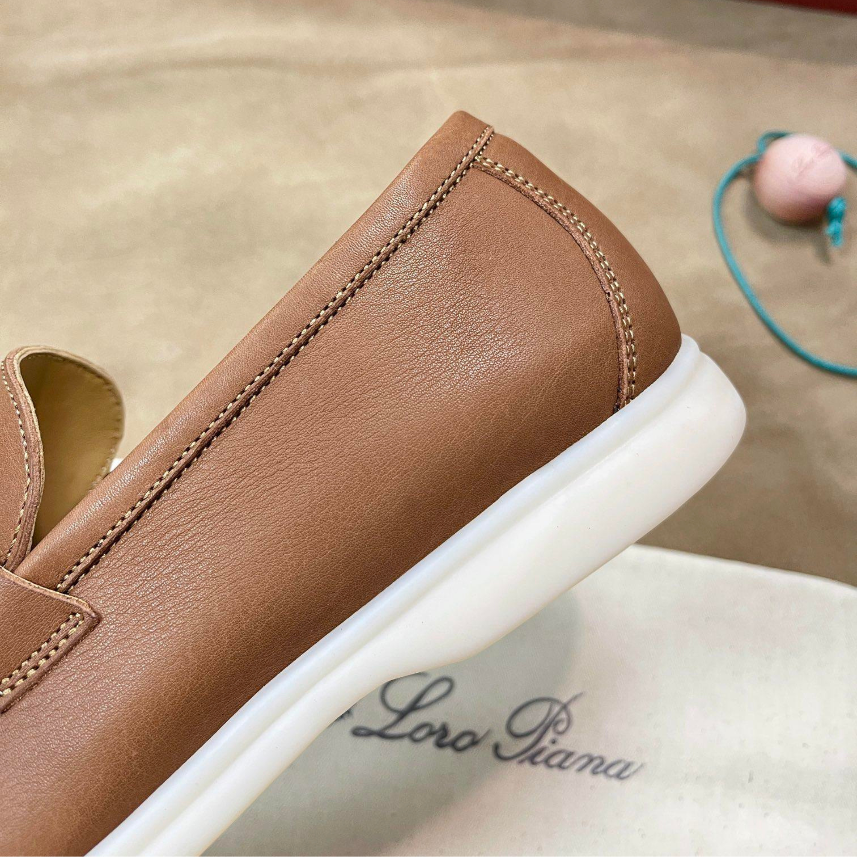 Loro Piana Summer Charms Walk Deerskin Loafers - Cream Bignet (20CB)