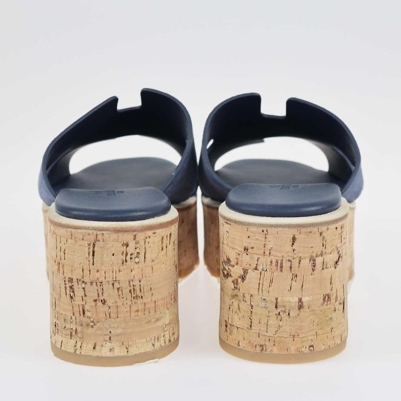 Hermes Eze 30 Suede Sandals - Navy Blue