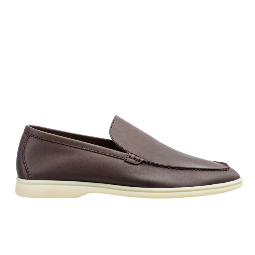 Loro Piana Summer Walk Elk Leather Loafers - Very Dark Brown (H027)