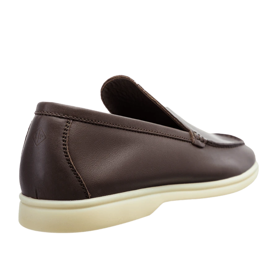 Loro Piana Summer Walk Elk Leather Loafers - Very Dark Brown (H027)