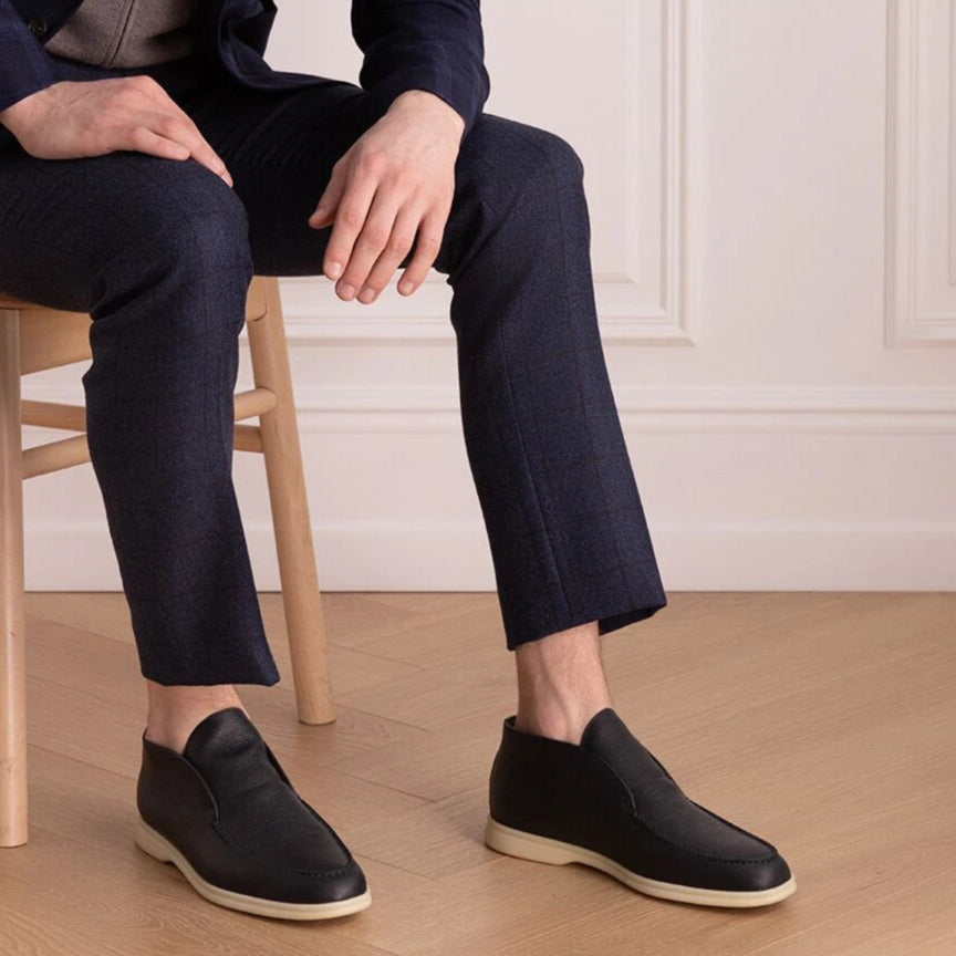 Loro Piana Open Walk Ankle Boots - Navy Blue (W000)