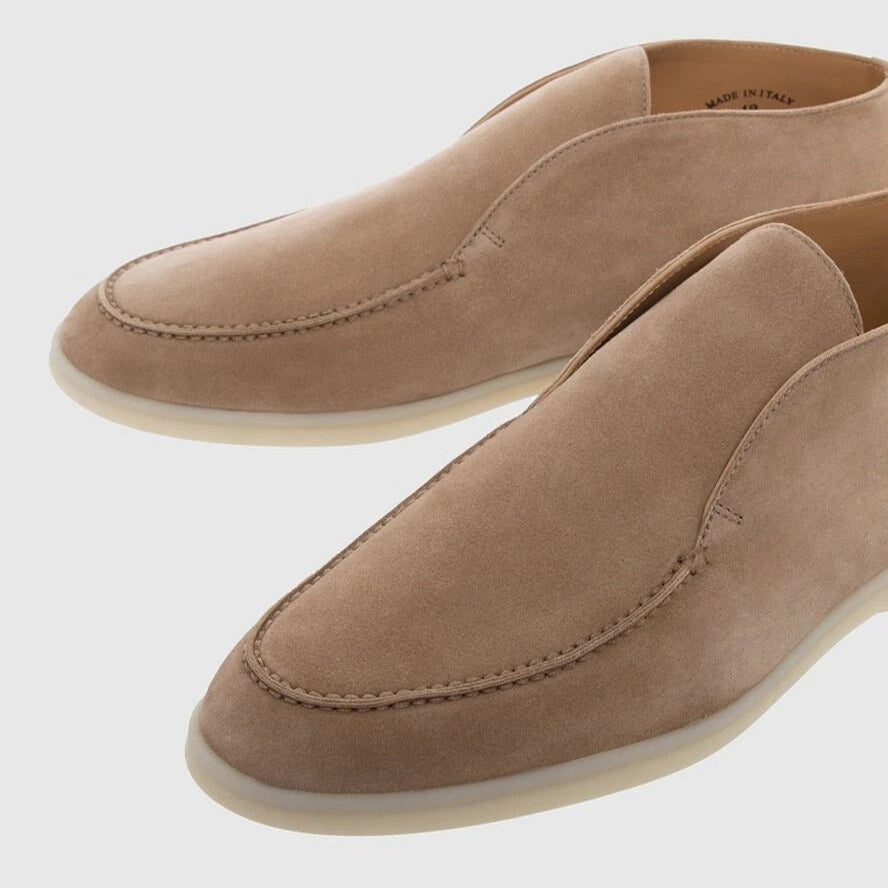 Loro Piana Open Walk Suede Ankle Boots - Beige (217)