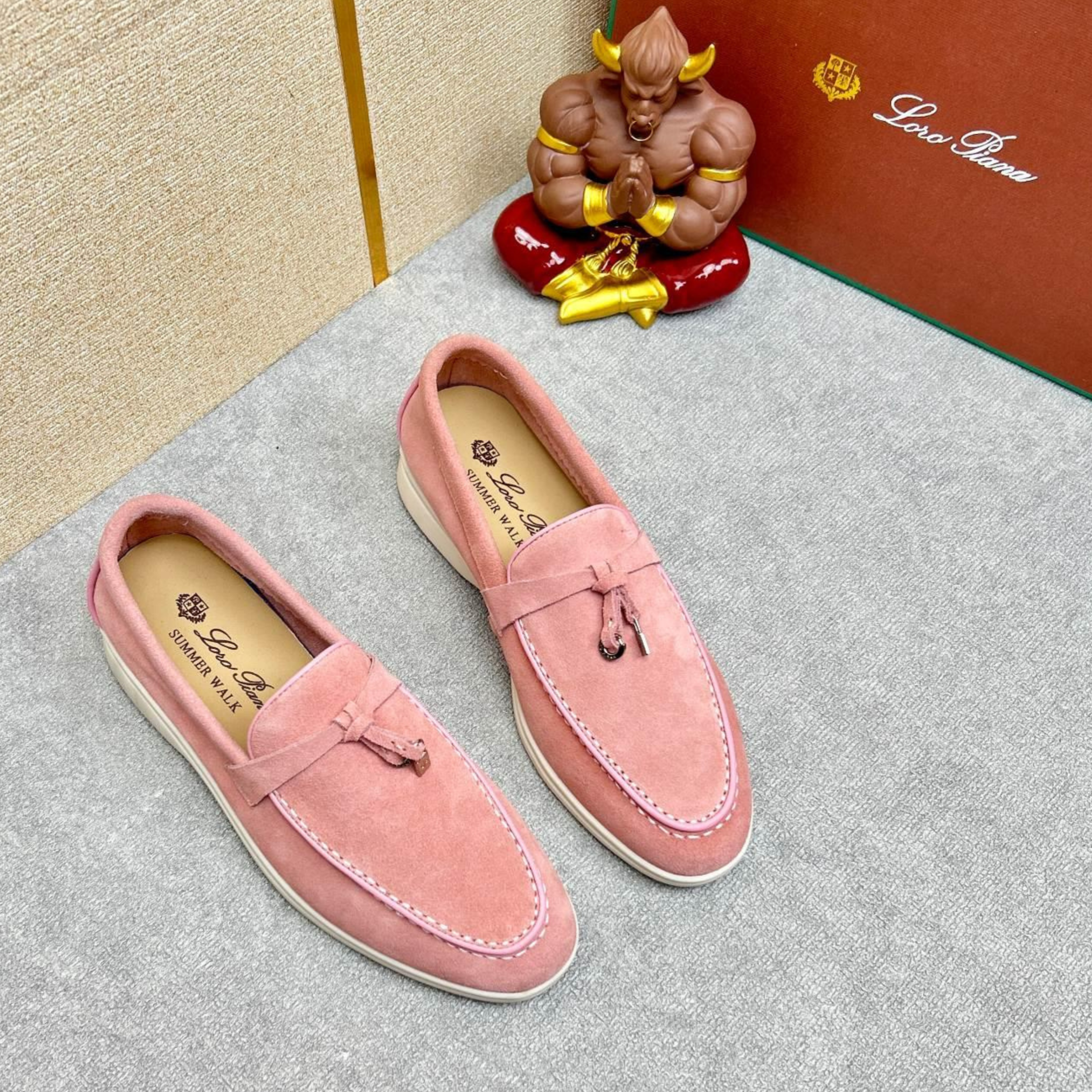 Loro Piana Summer Charms Walk Suede Loafers - Wild Mauve