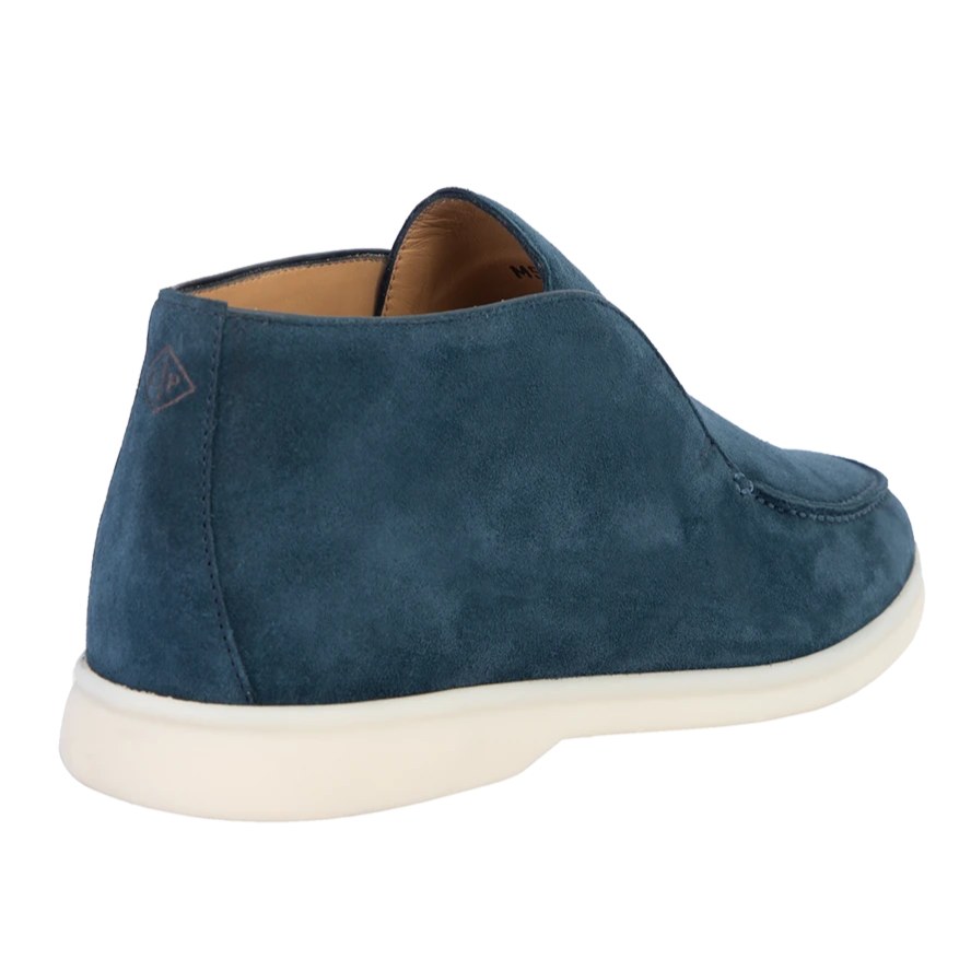 Loro Piana Open Walk Suede Ankle Boots - Dark Blue