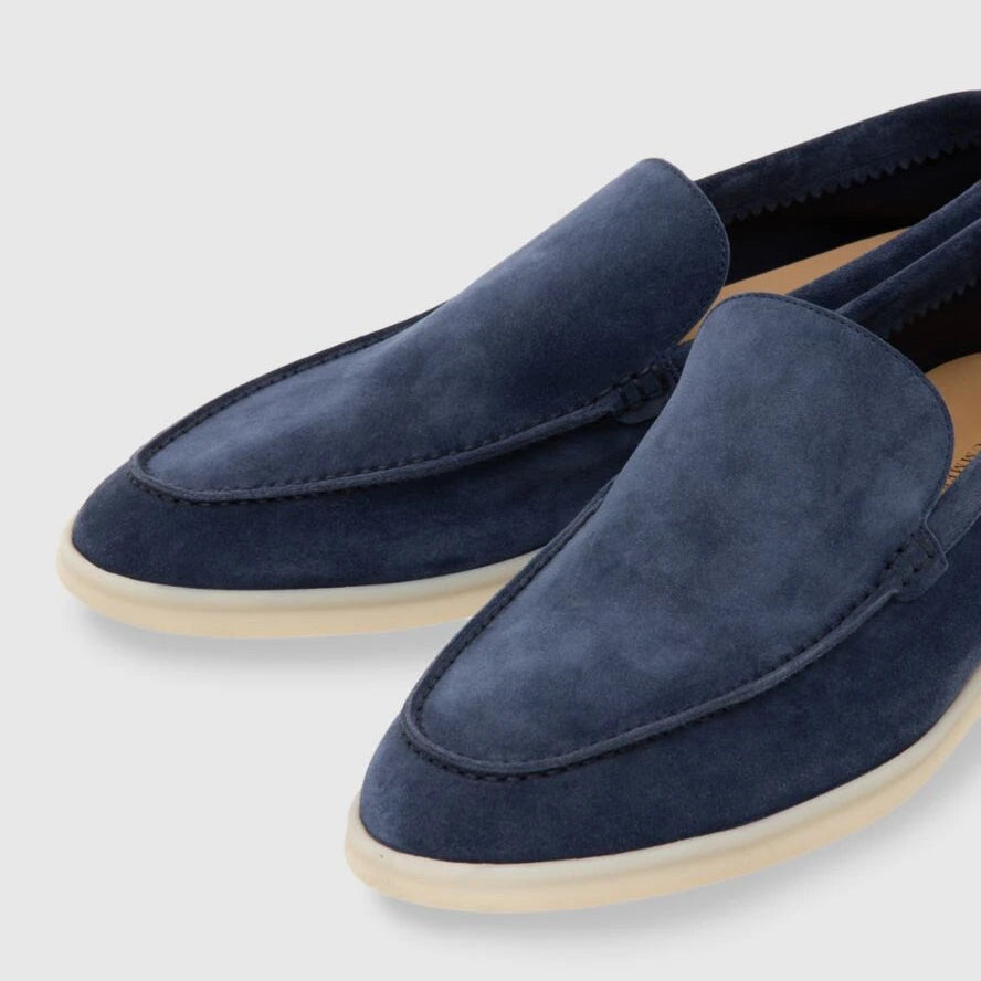 Loro Piana Summer Walk Suede Loafers - Dark Navy Blue ( 040)