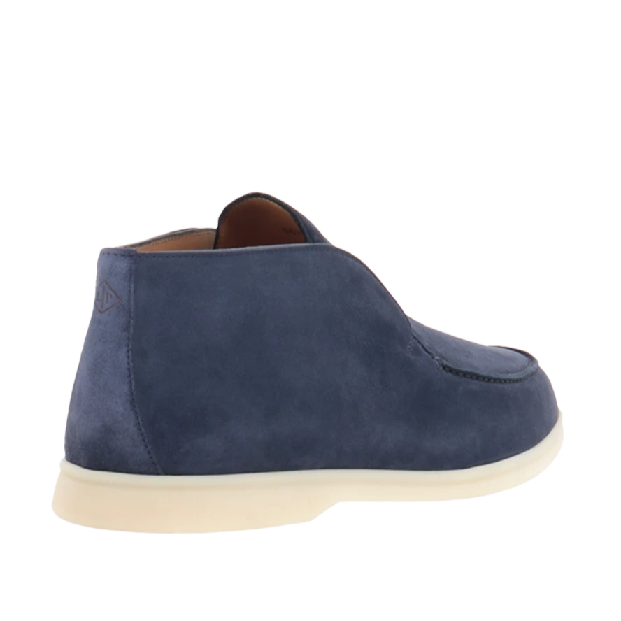 Loro Piana Open Walk Suede Loafers - Dark Blue