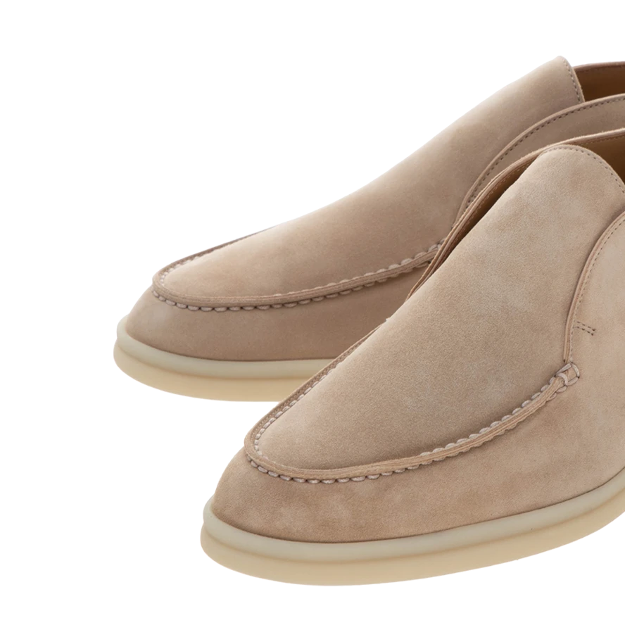 Loro Piana Open Walk Suede Ankle Boots - Beige