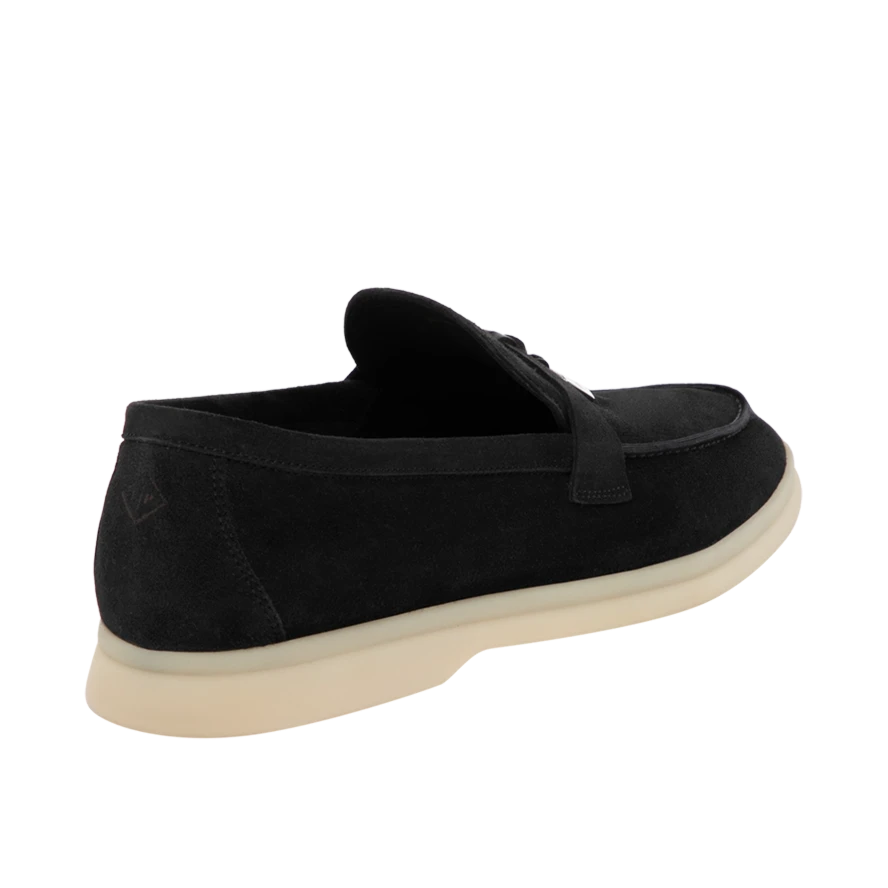 Loro Piana Summer Charm Suede Loafers - Black (029)