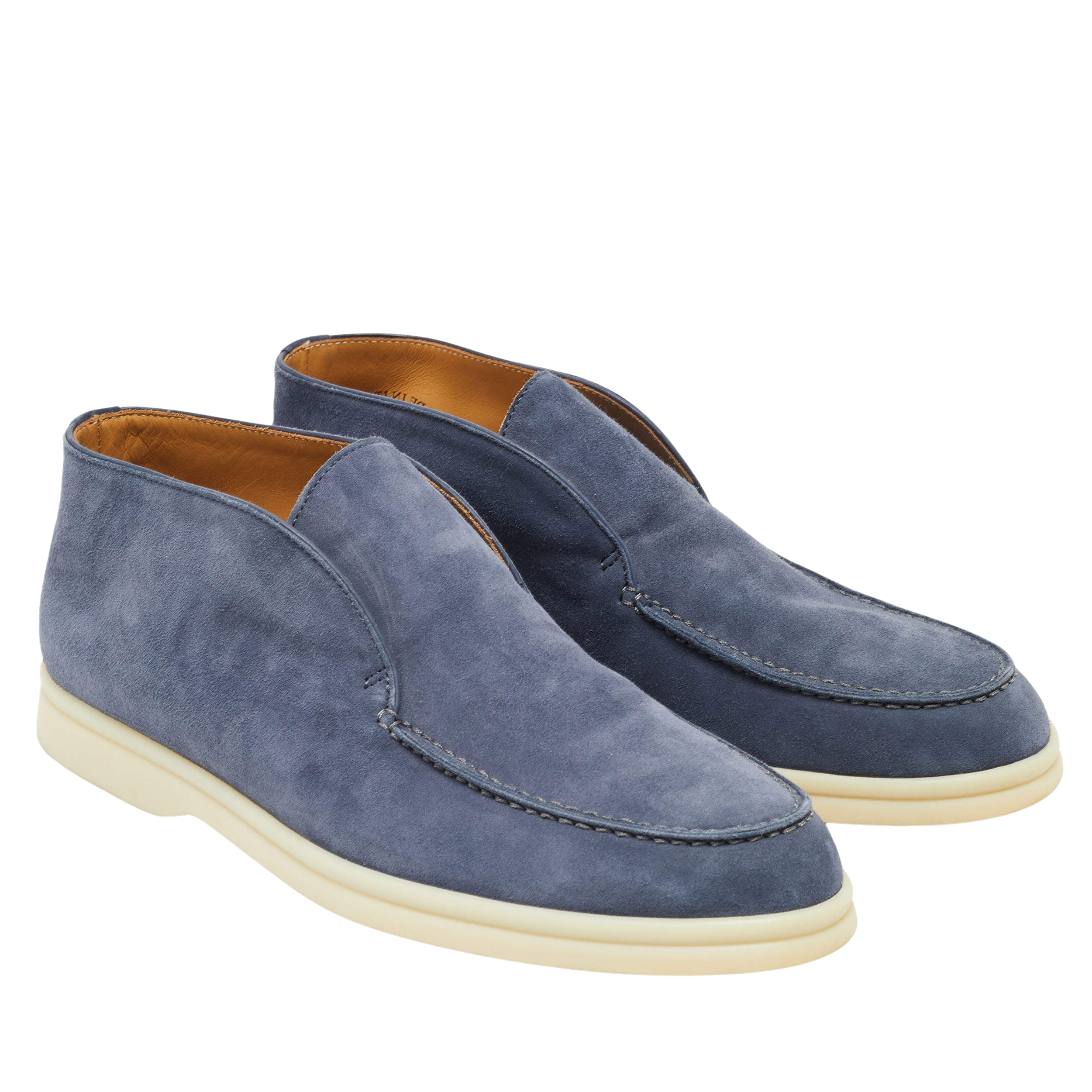 Loro Piana Open Walk Suede Ankle Boots - Frozen Blue (60JF)