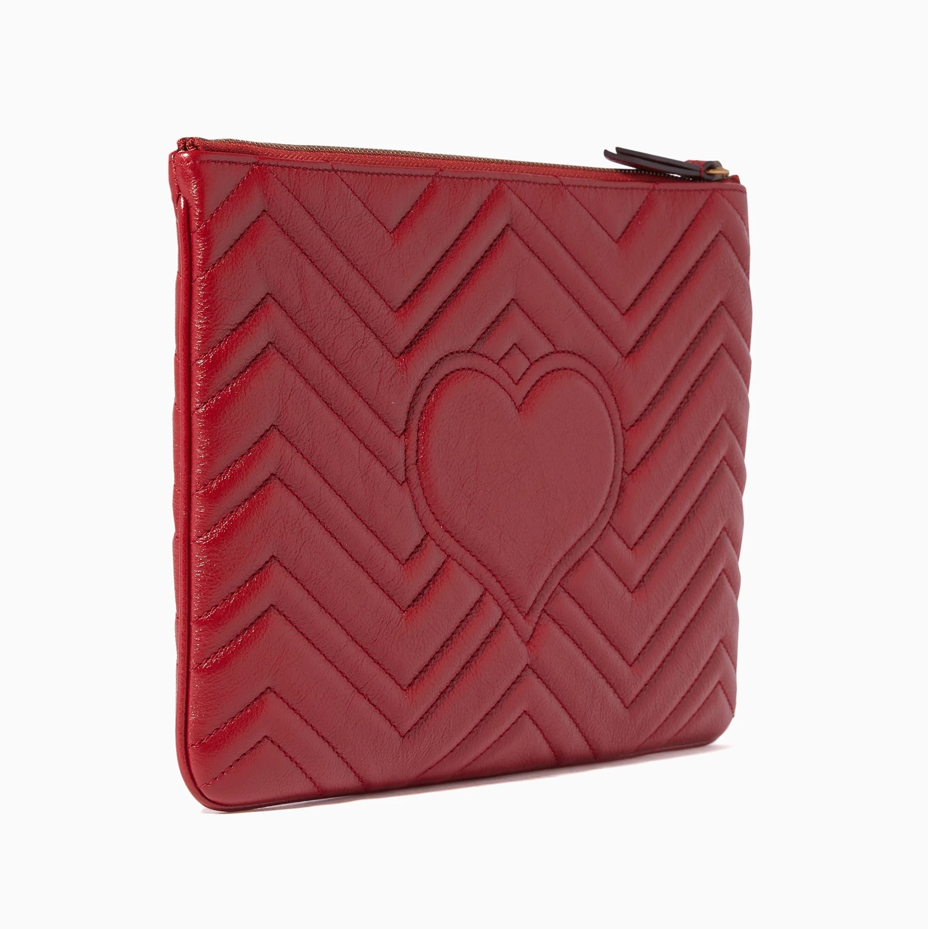 Gucci GG Marmont Matelassé Leather Clutch Bag – Red