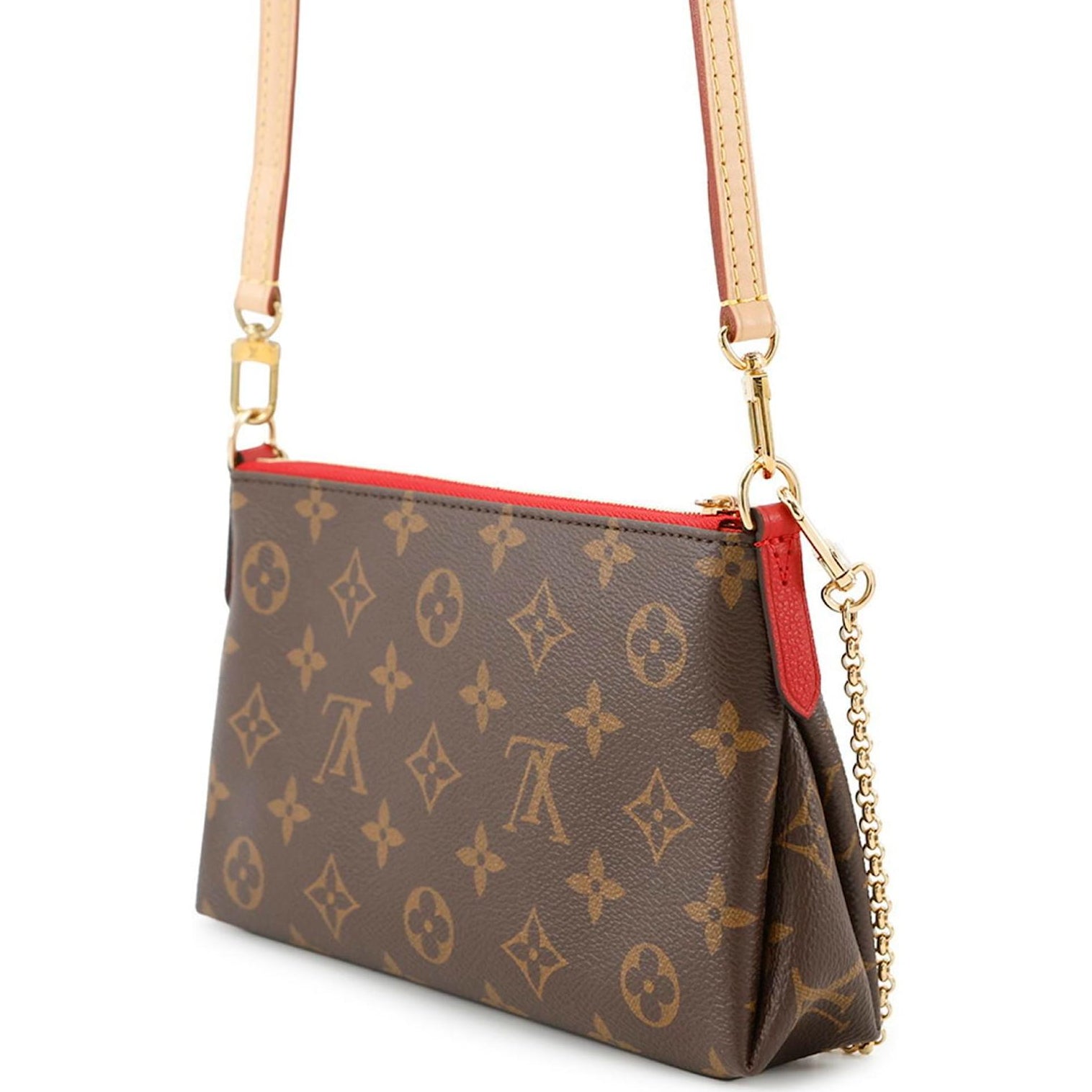 Louis Vuitton Monogram Pallas Clutch Shoulder Bag - Cherry