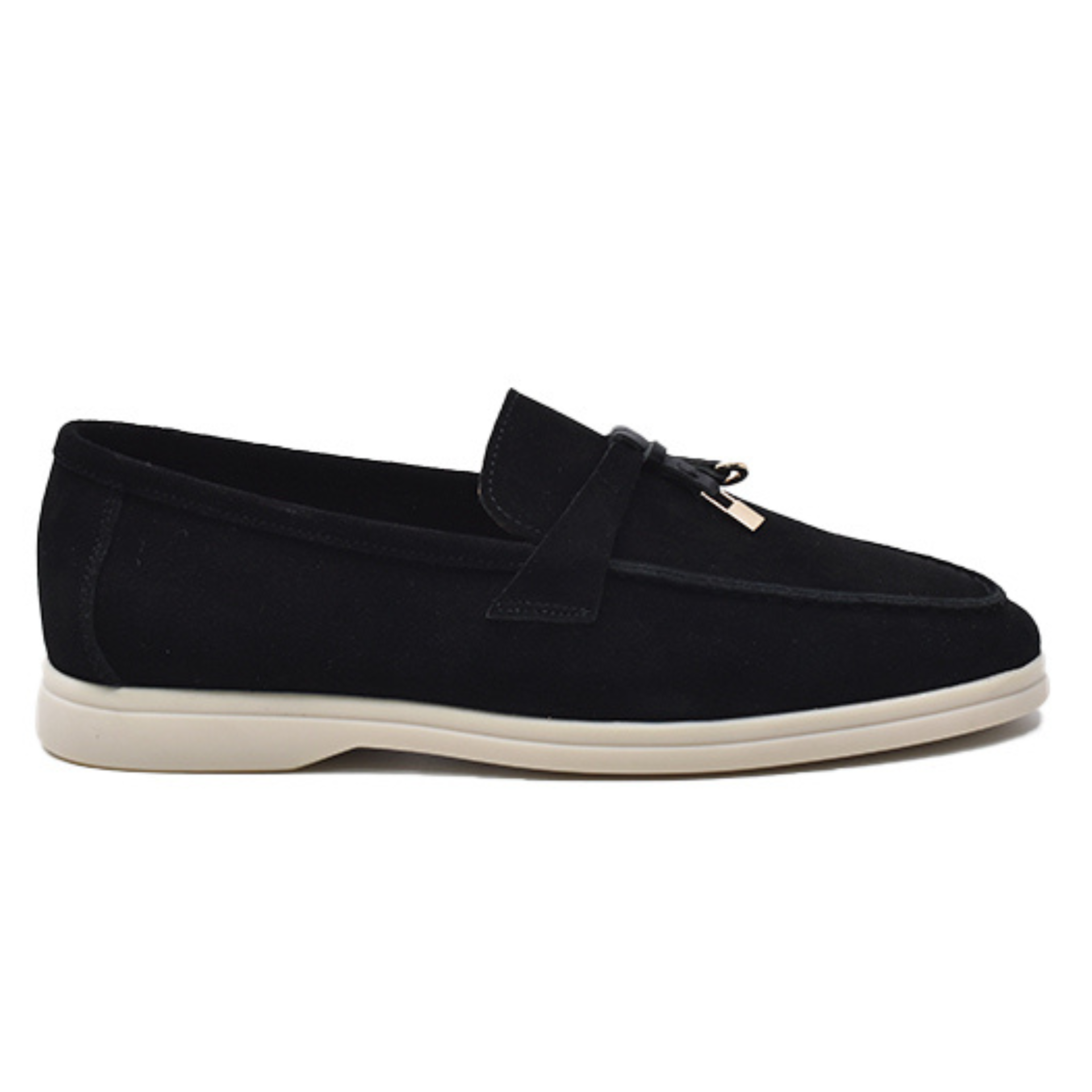 Loro Piana Summer Charm Suede Loafers - Black (029)