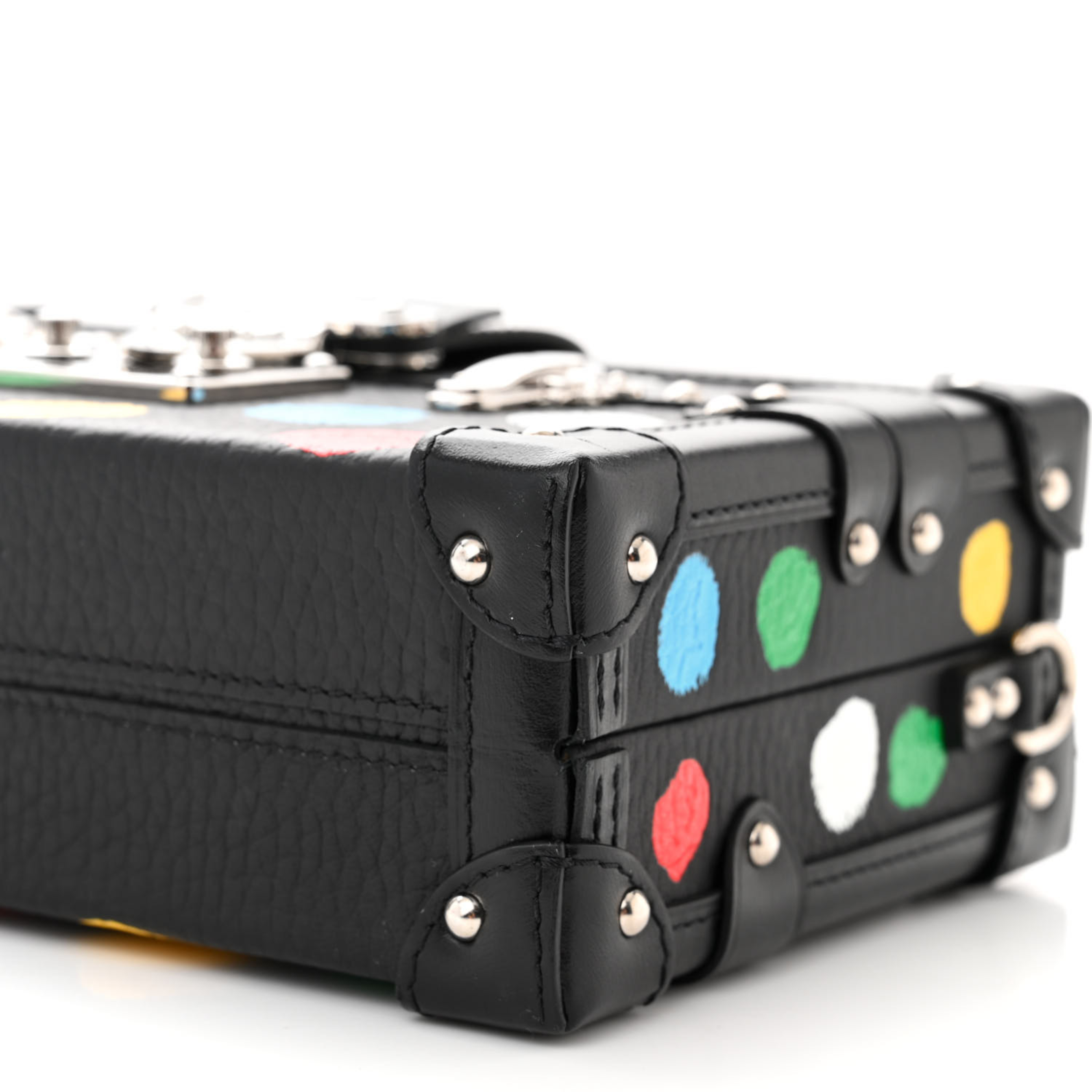 Louis Vuitton x Kusama Yayoi Taurillon Petite Malle Crossbody Bag - Black