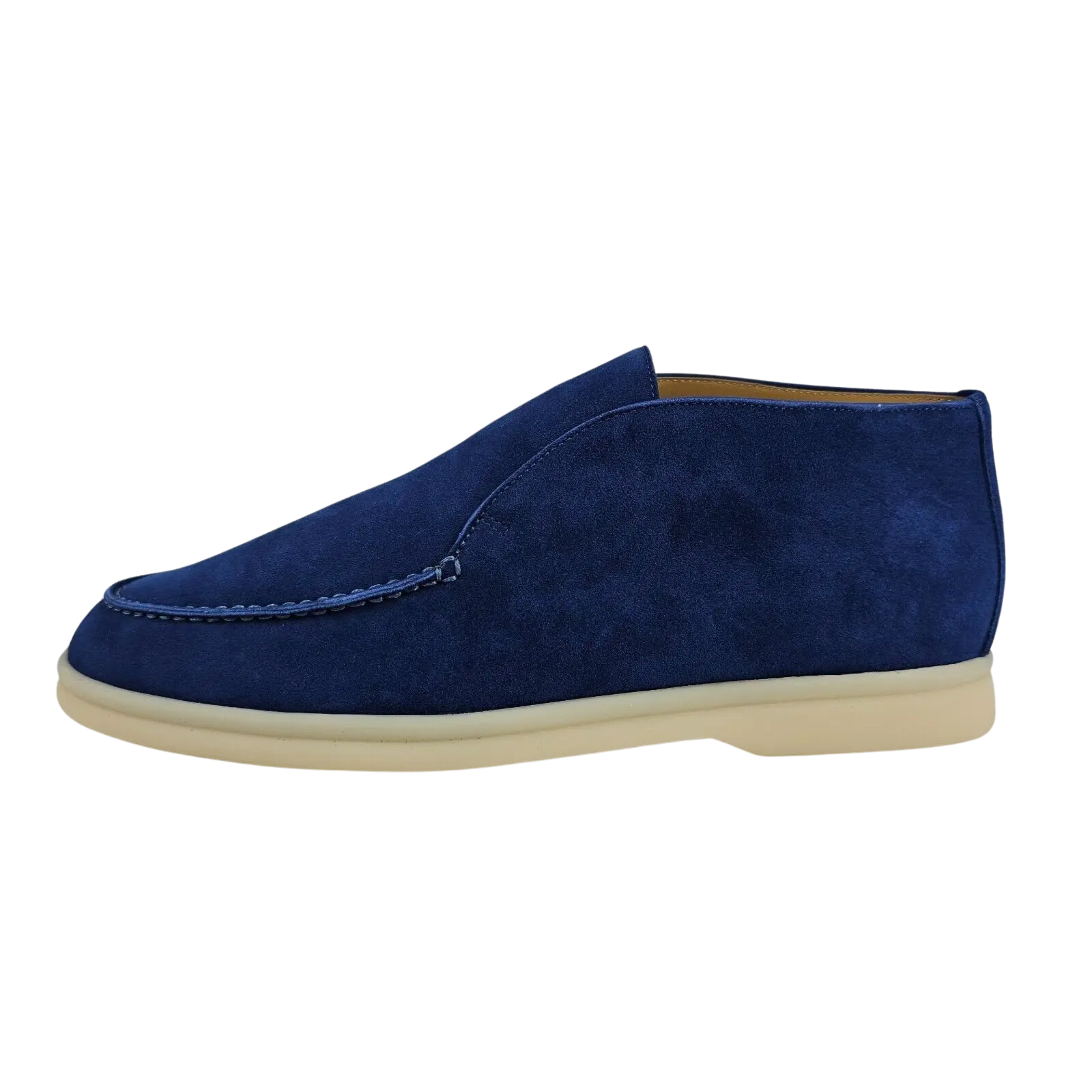 Loro Piana Open Walk Suede Ankle Boots - Dark Navy Blue (220)