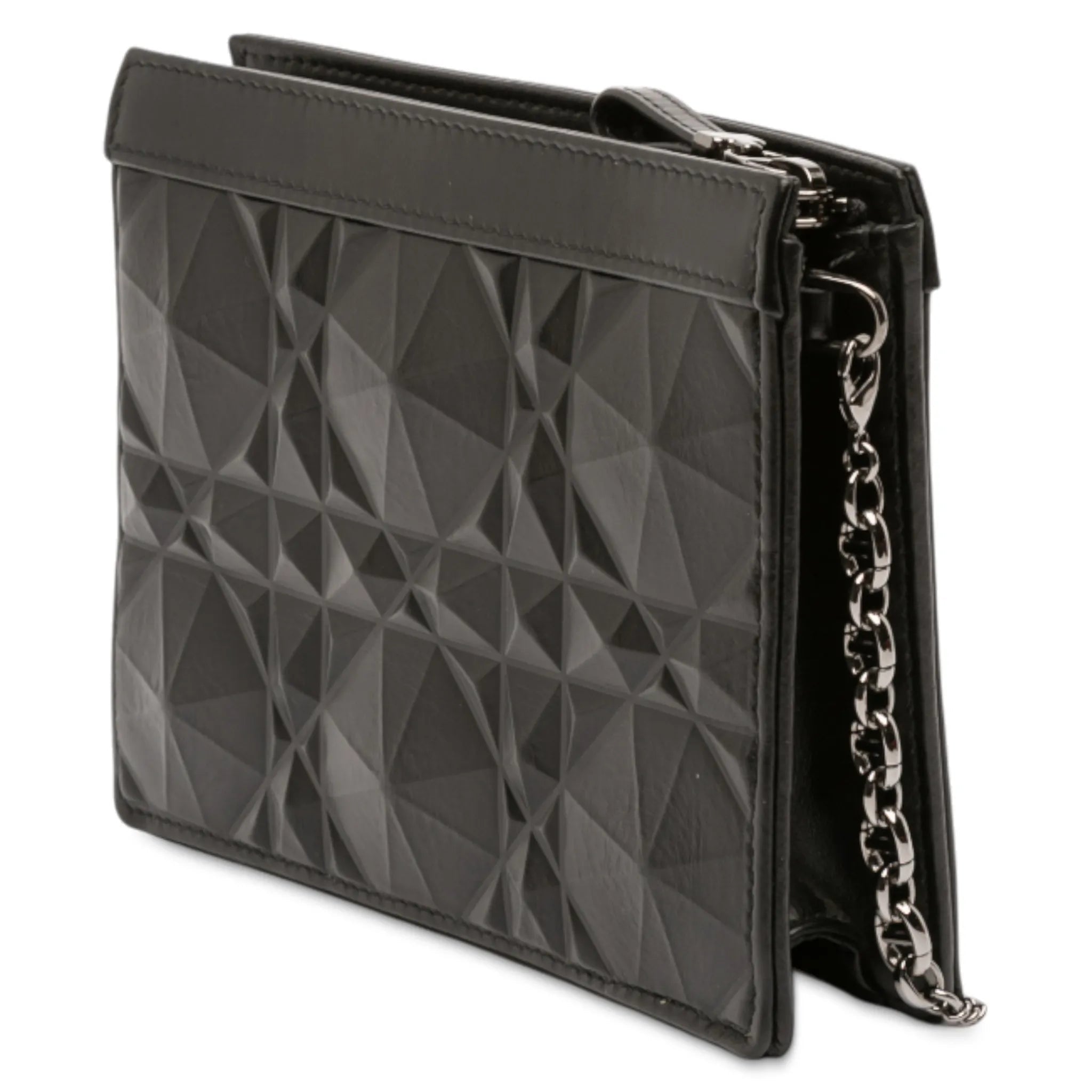 Dior Caro Macrocannage Diamond Quilted Leather Shoulder Bag - Black