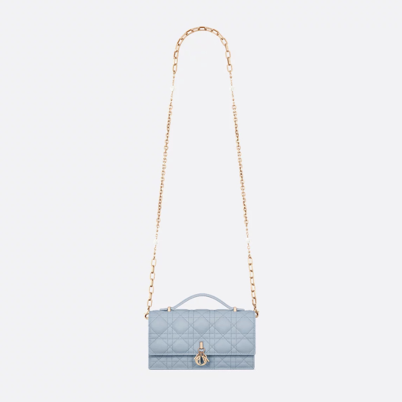 Dior My Dior Cannage Lambskin Mini Bag - Pale Blue
