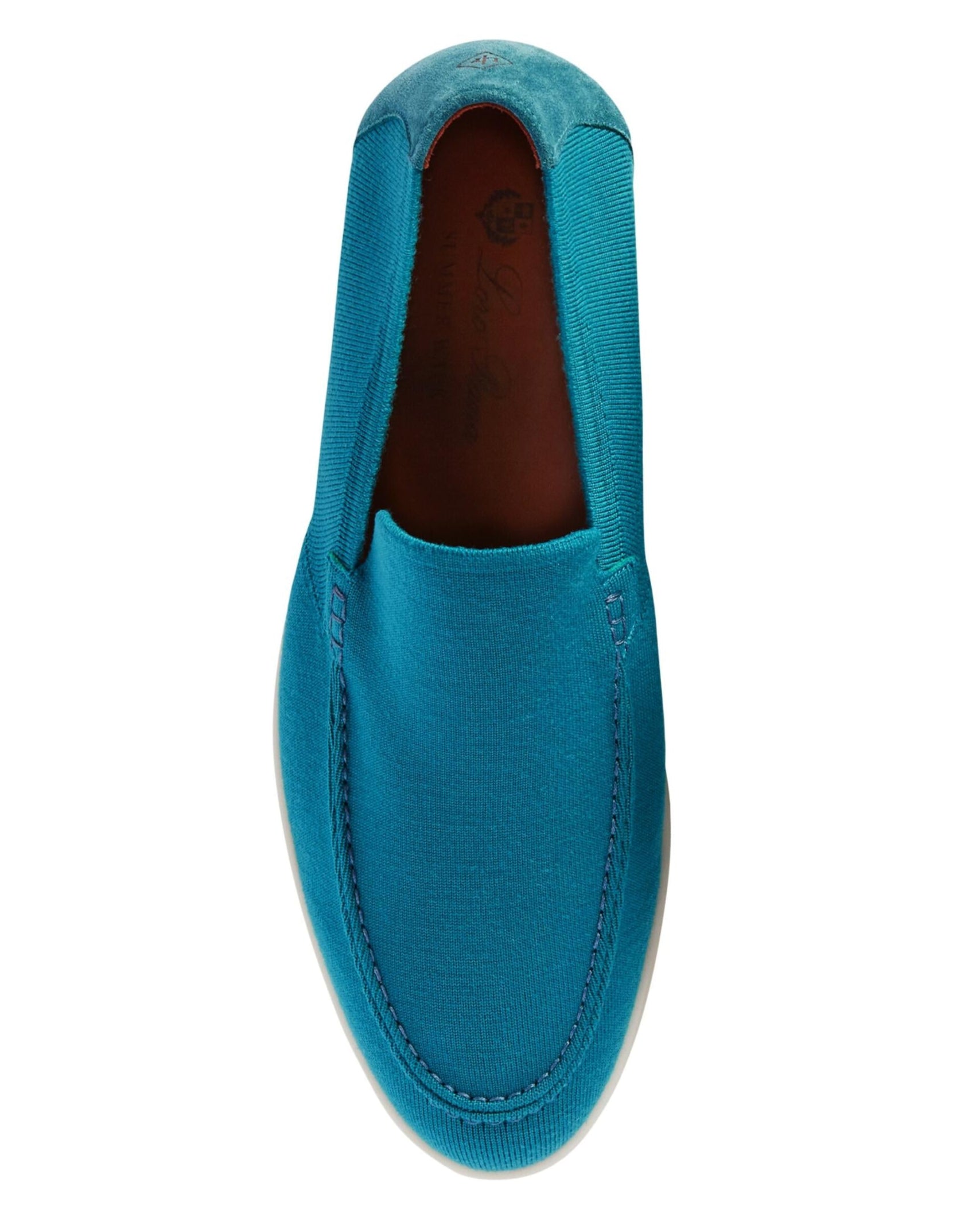 Loro Piana Summer Knit Walk Wish Suede Loafers - Blue Sorbet (233)