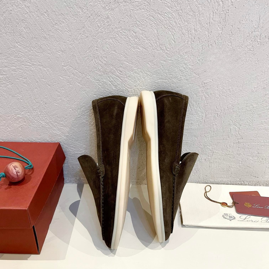 Loro Piana Summer Walk Suede Loafers - Warm Gray (MD84)