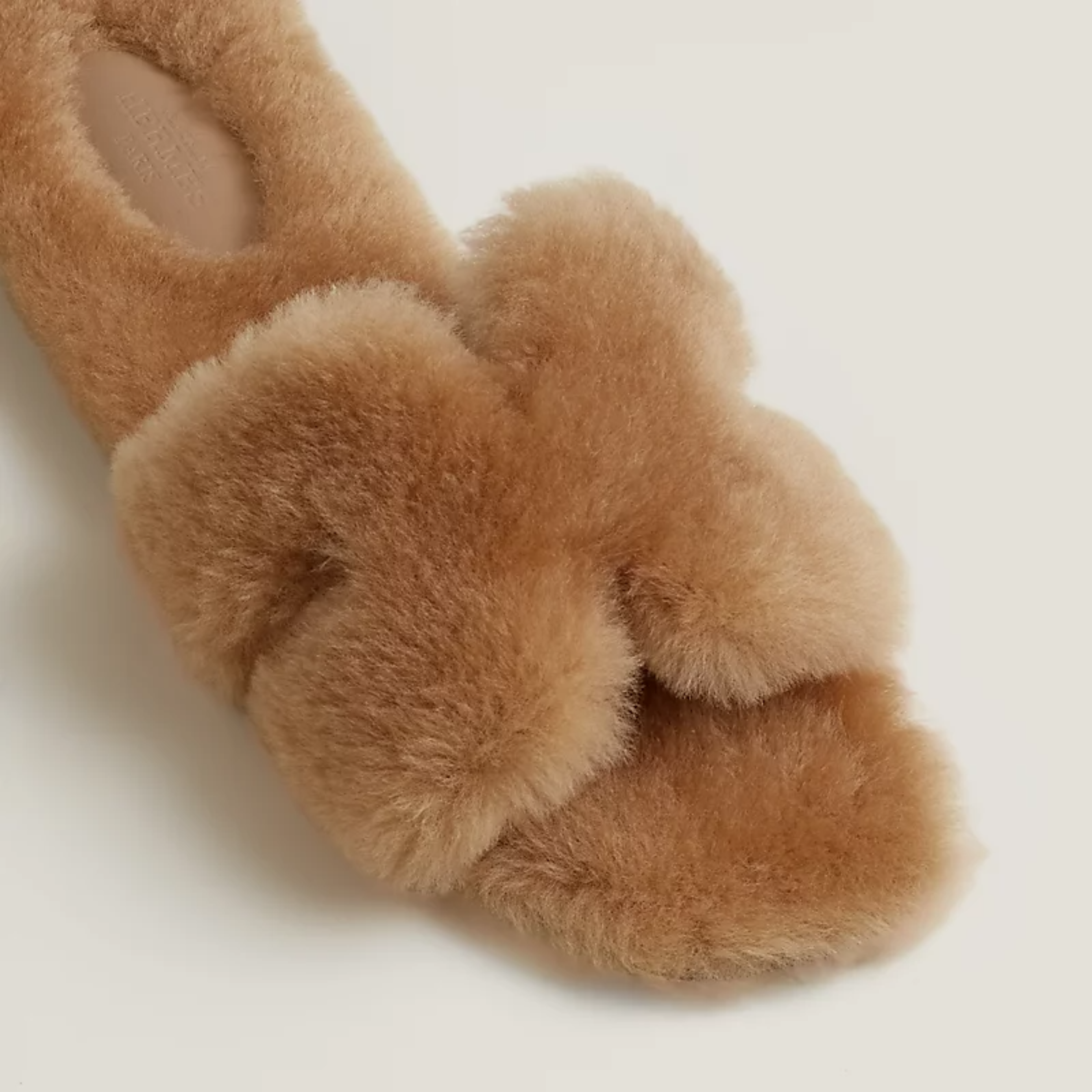 Hermes Woolskin Oran Sandal - Beige Argile