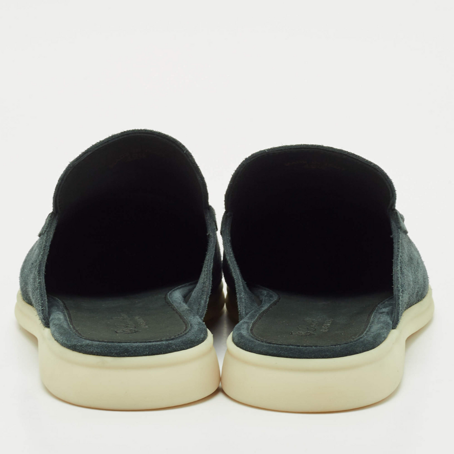 Loro Piana Babouche Walk Suede Loafers - Dark Green