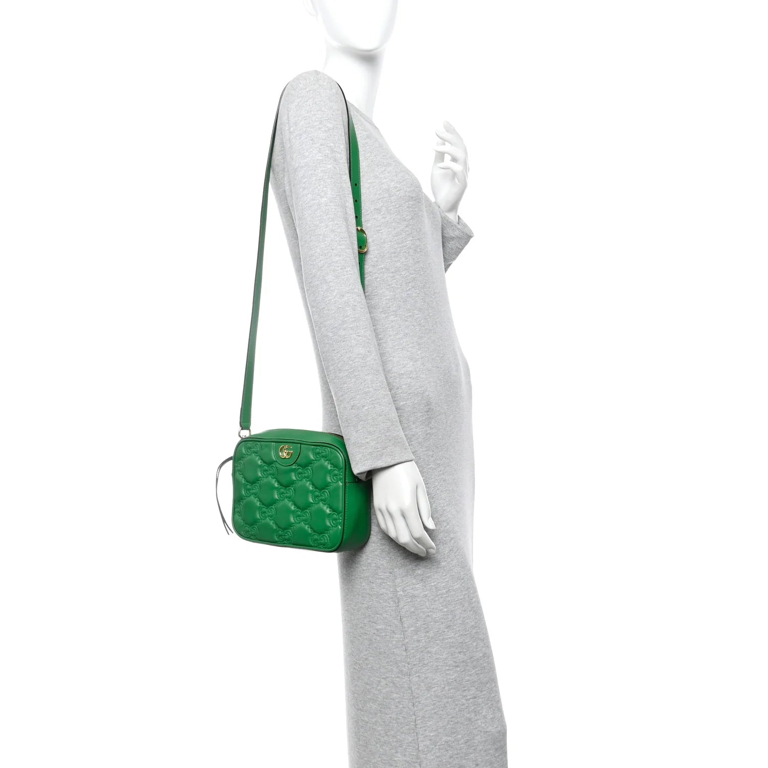 Gucci GG Matelassé Small Shoulder Bag - Green