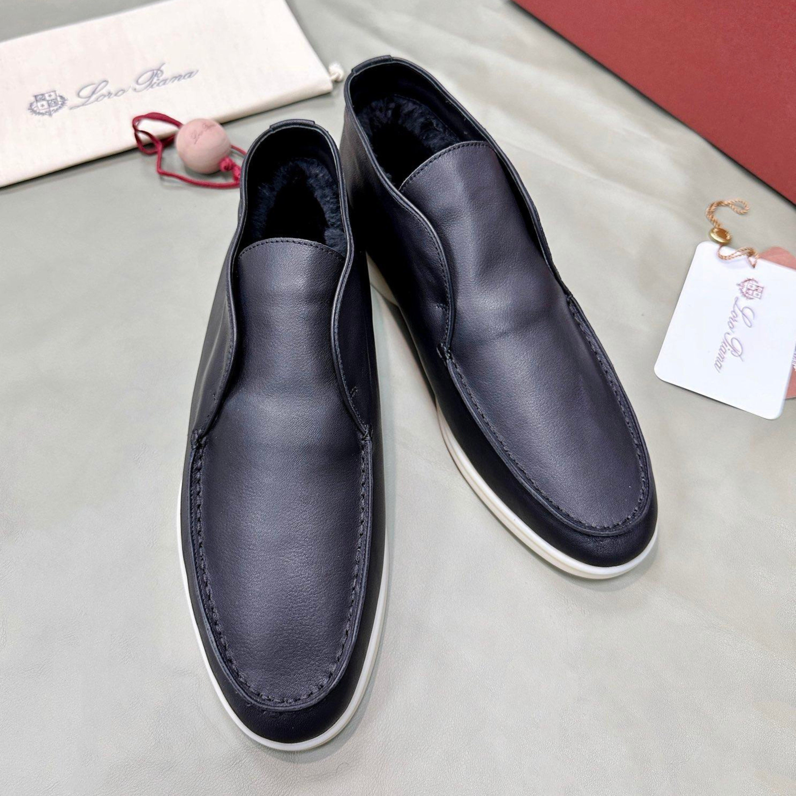 Loro Piana Open Walk Ankle Boots - Navy Blue (W000)