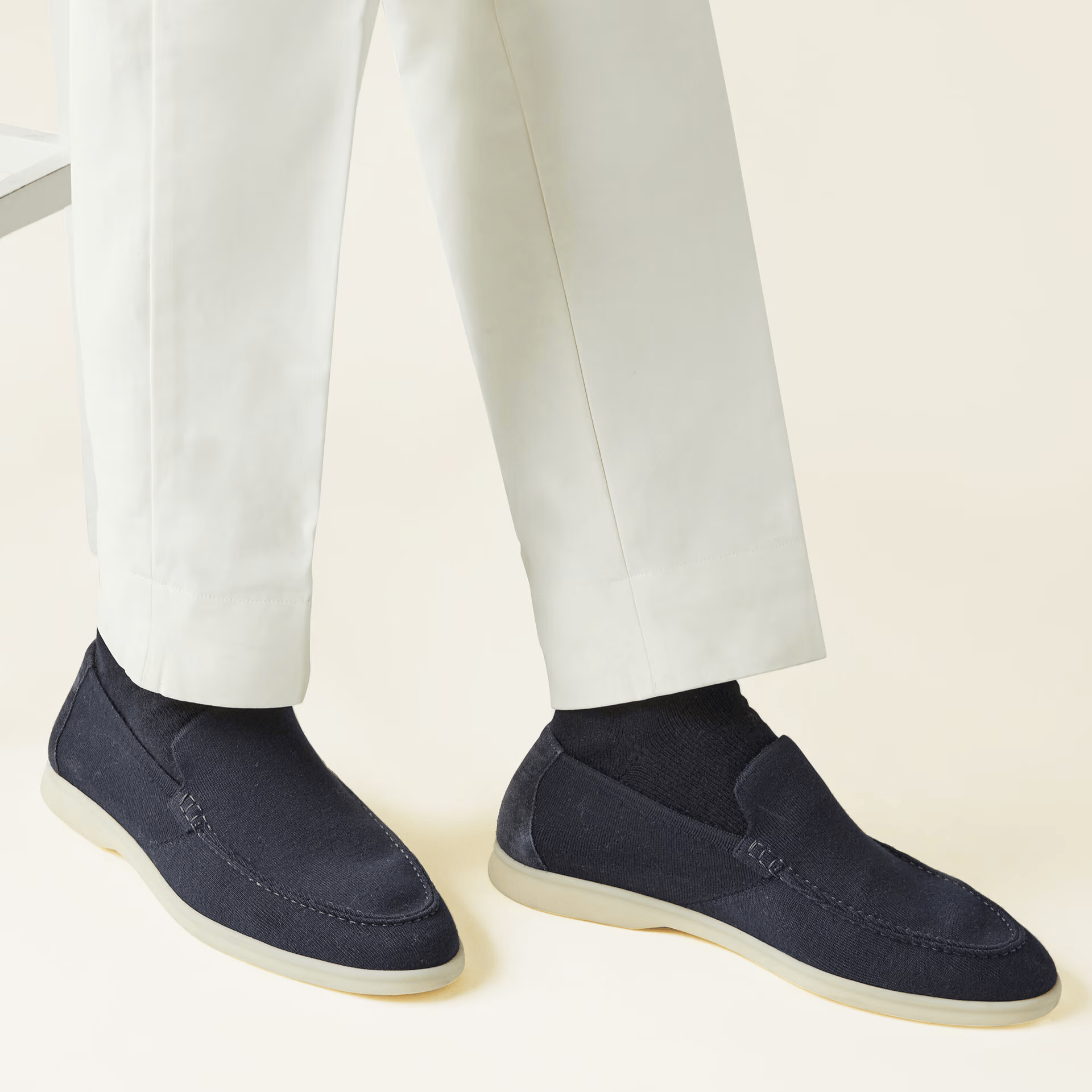 Loro Piana Summer Knitted Walk Wish® Wool Loafers - Navy Blue (W000)