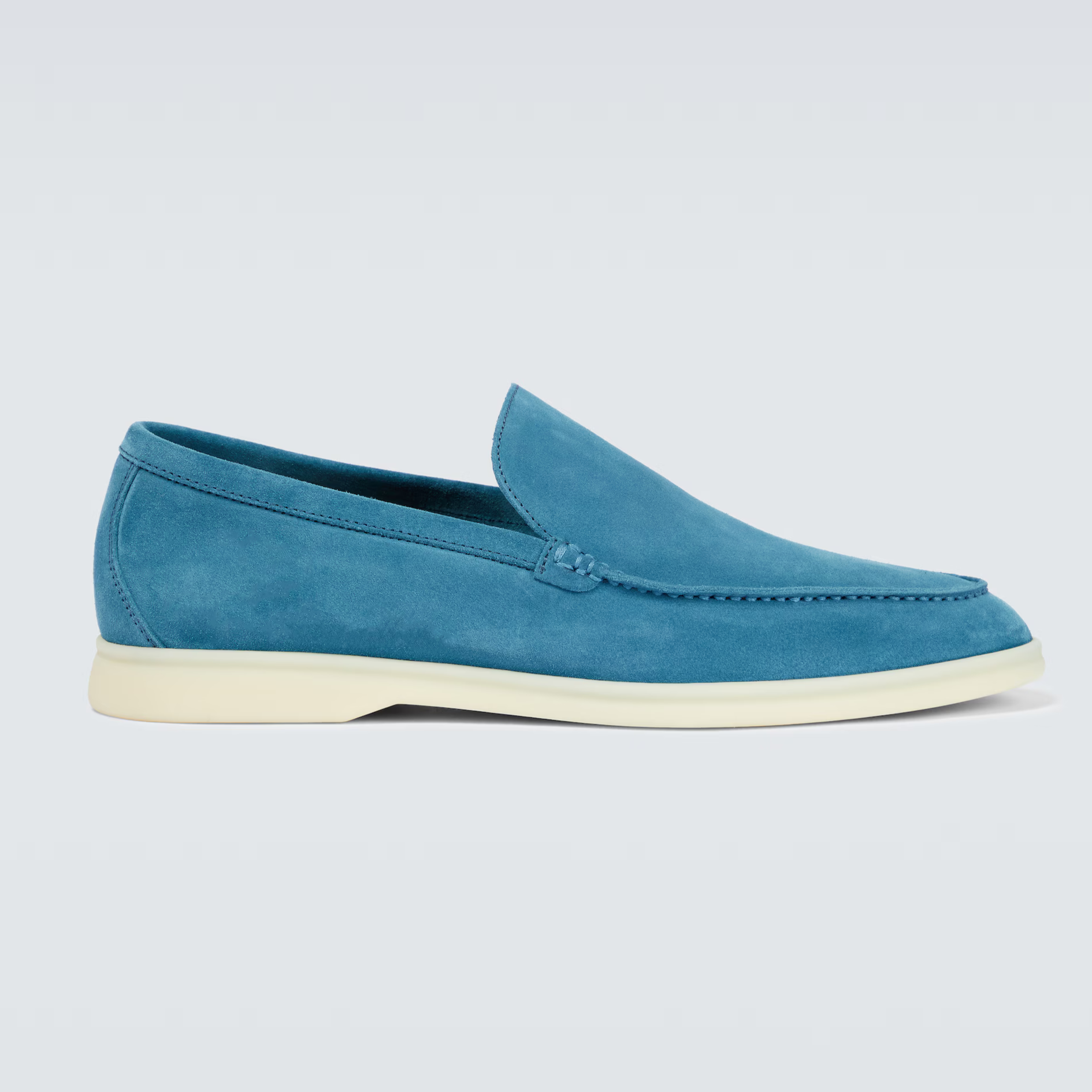 Loro Piana Summer Knit Walk Wish Suede Loafers - Blue Sorbet (233)