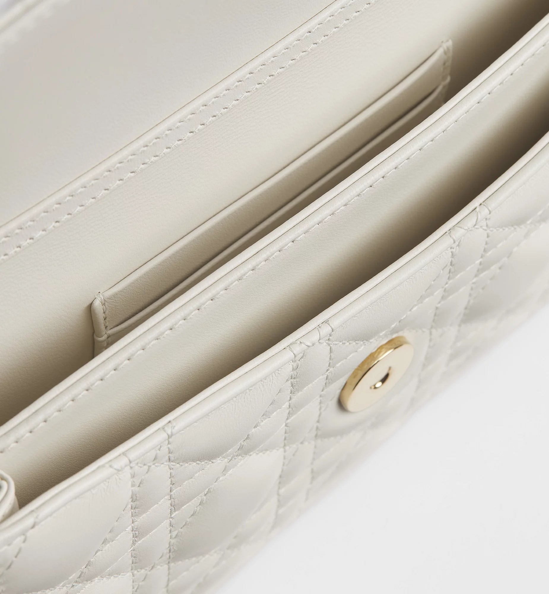 Dior My Dior Cannage Lambskin Top Handle Bag - White
