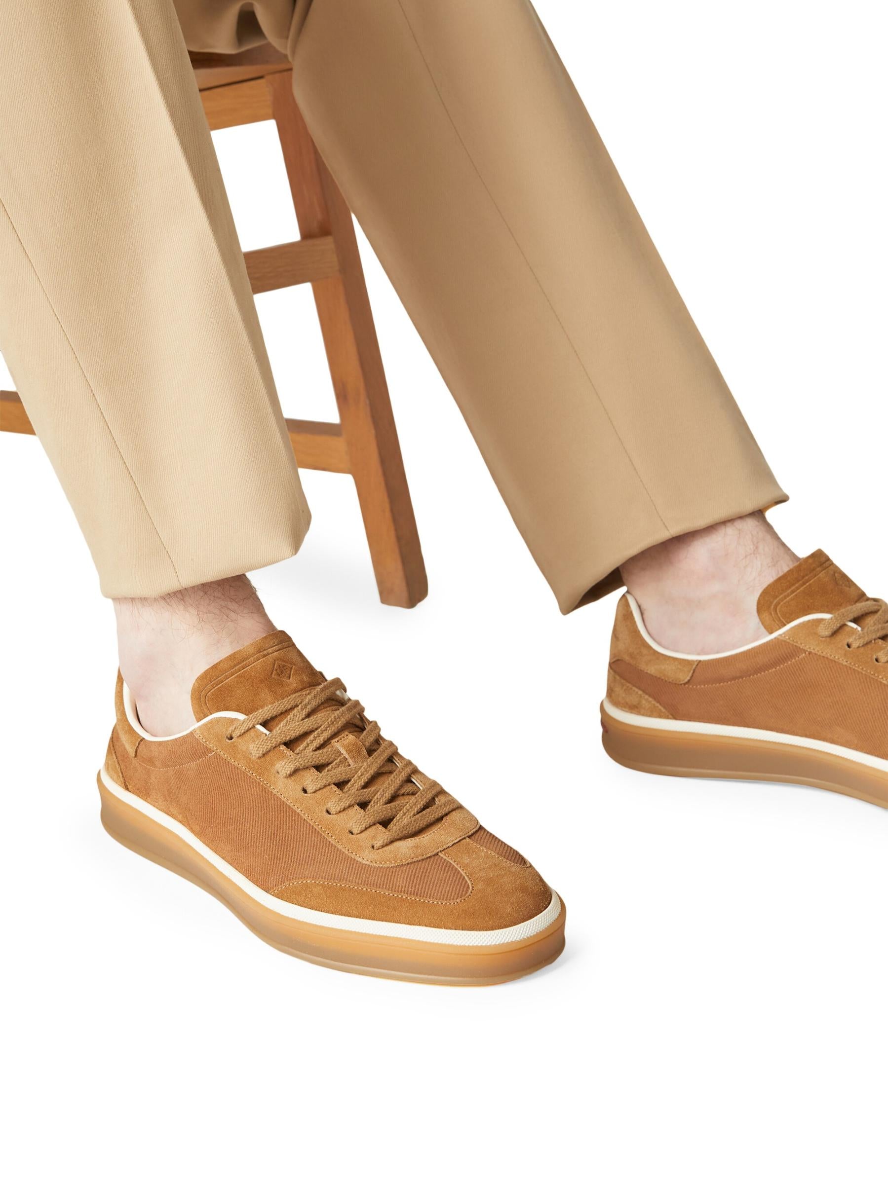 Loro Piana Tennis Walk Suede Calf Split Sneakers - Bark Wood (E0CF)