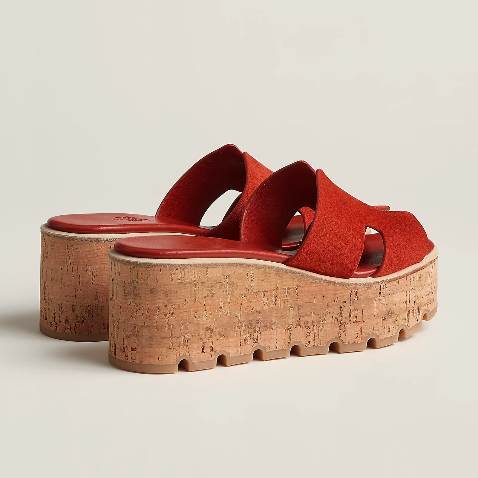 Hermes Eze 30 Suede Sandal - Orange Brûlée