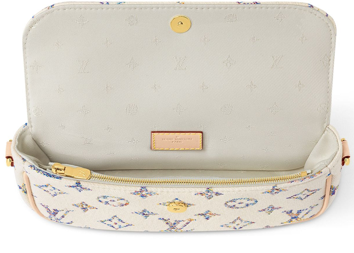 Louis Vuitton Jacquard Canvas Wallet on Chain Ivy Shoulder Bag – White