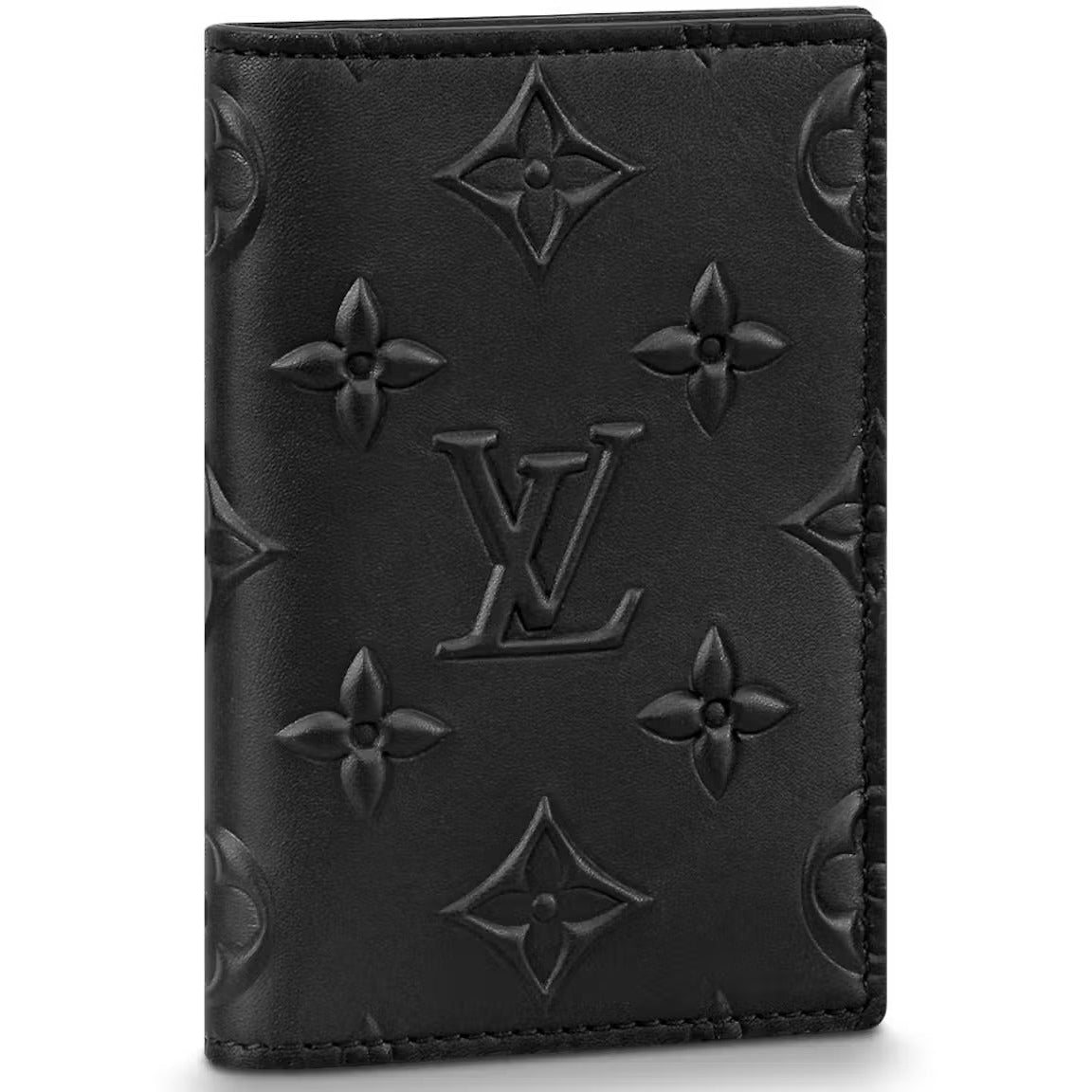 Louis Vuitton Monogram Shadow Leather Pocket Organizer Wallet - Black