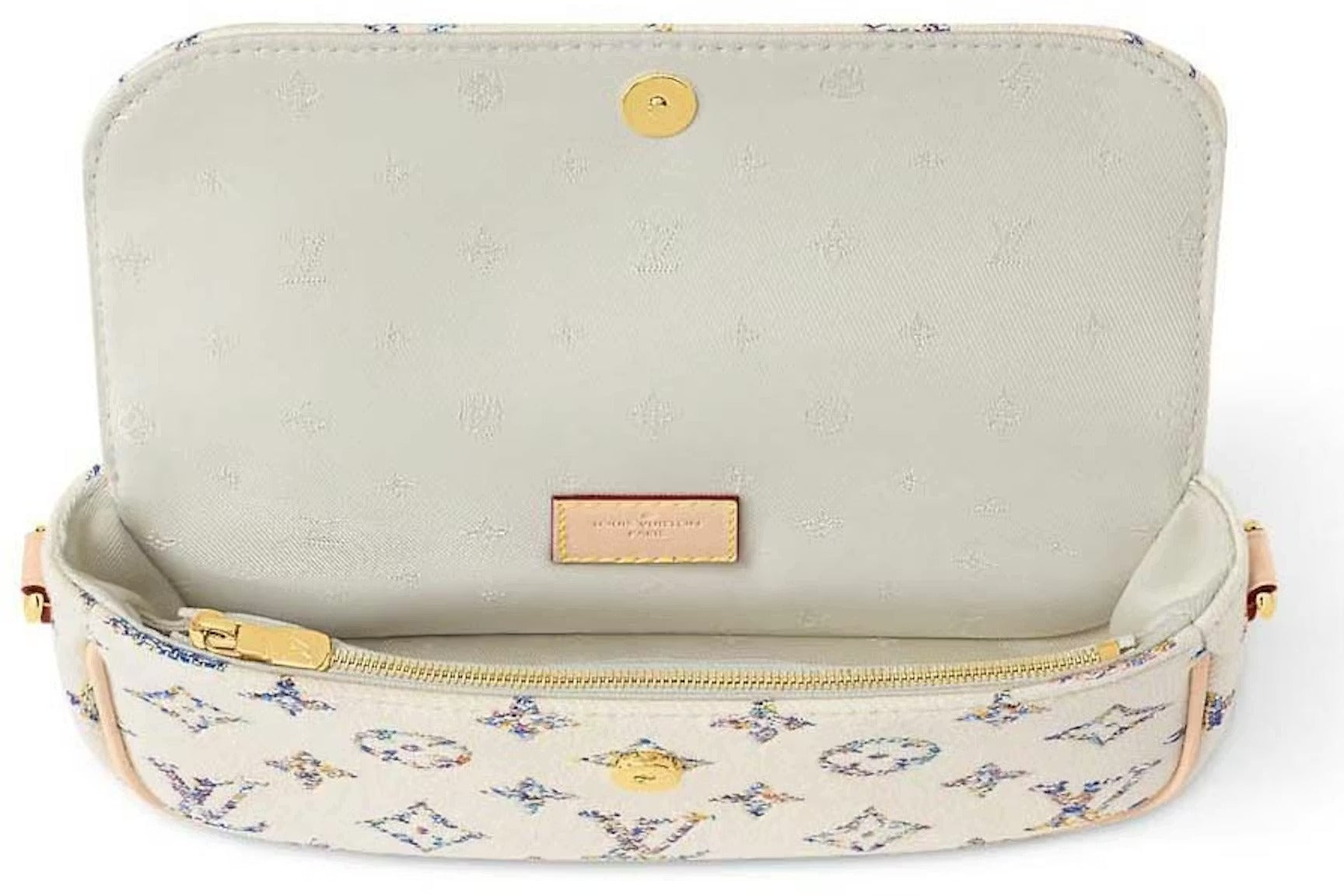 Louis Vuitton Jacquard Canvas Wallet on Chain Ivy Shoulder Bag – White
