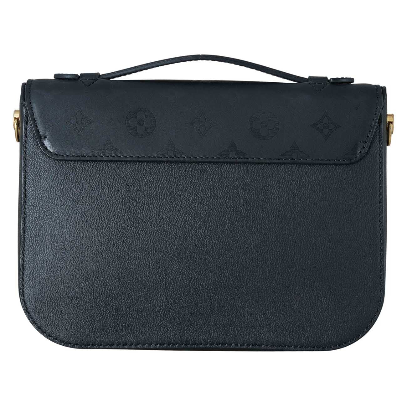 Louis Vuitton Calfskin Monogram Very Messenger Handbag - Black