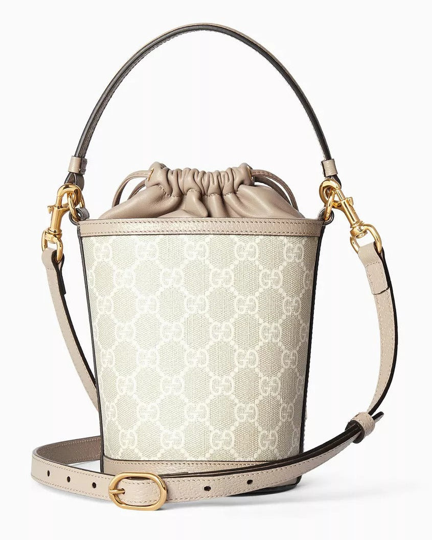 Gucci GG Canvas Mini Ophidia Bucket Bag – Beige