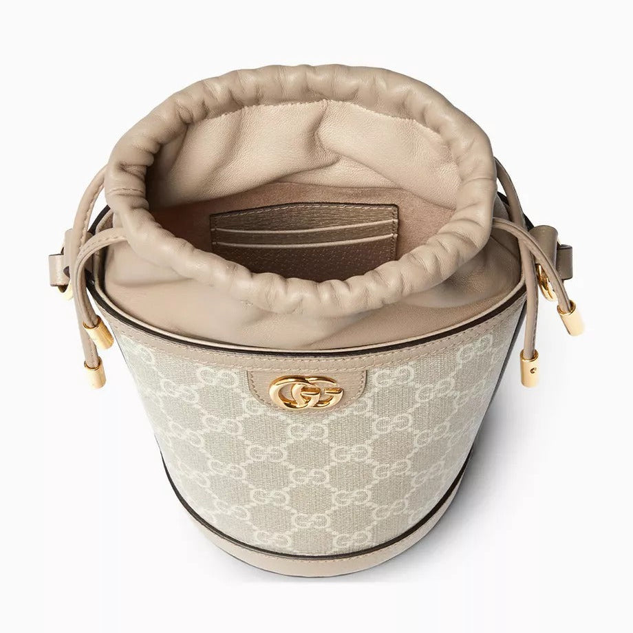Gucci GG Canvas Mini Ophidia Bucket Bag – Beige