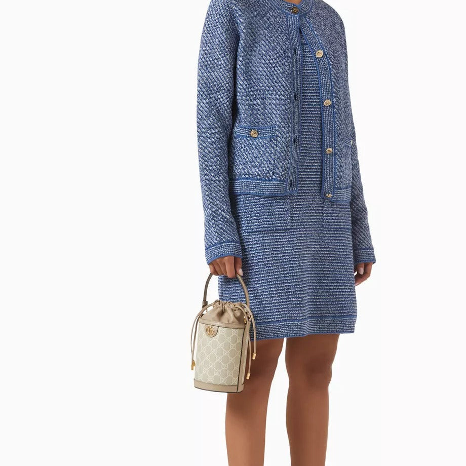 Gucci GG Canvas Mini Ophidia Bucket Bag – Beige