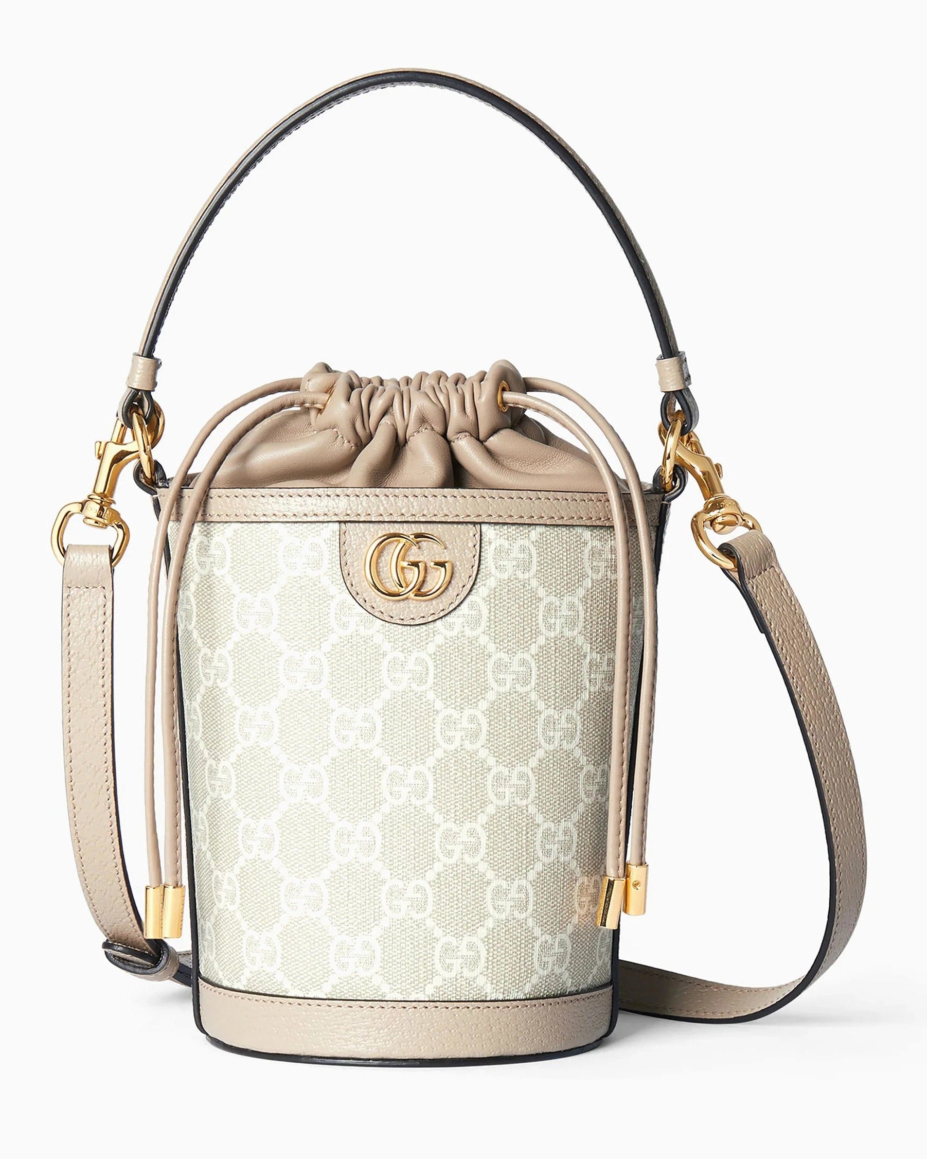 Gucci GG Canvas Mini Ophidia Bucket Bag – Beige
