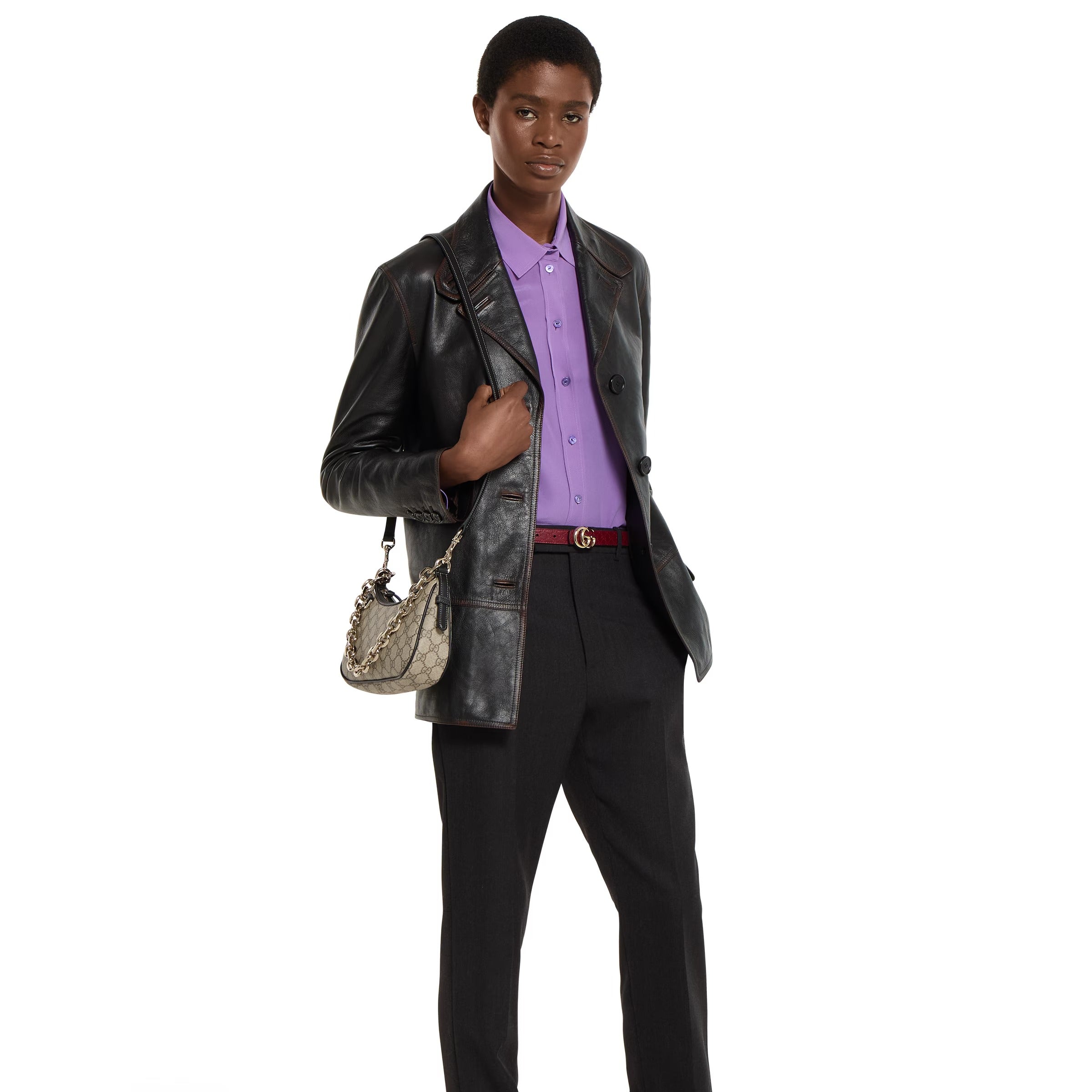 Gucci GG Emblem Small Shoulder Bag – Beige/Brown