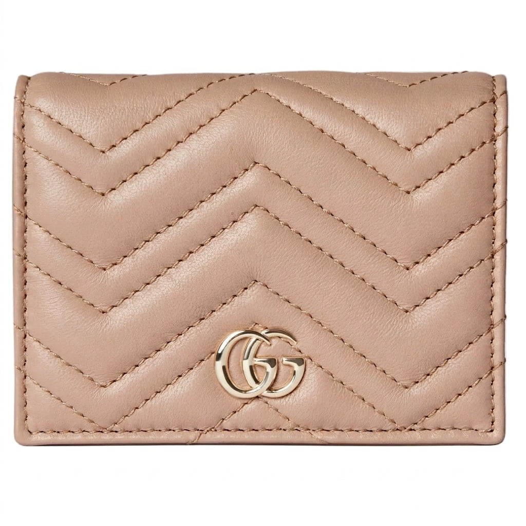 Gucci GG Marmont Card Case Wallet – Beige