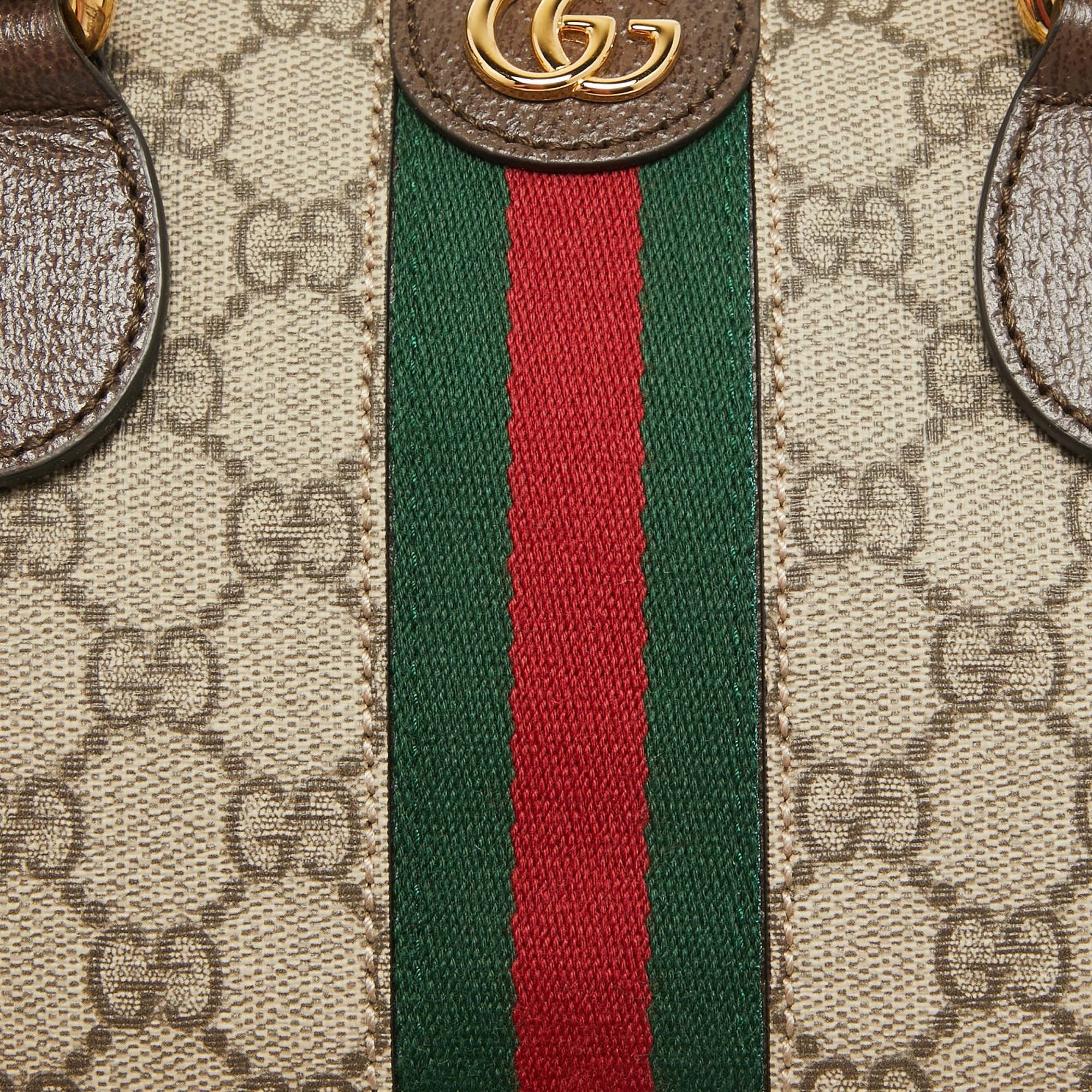 Gucci GG Canvas Ophidia Medium Bowling Bag - Beige