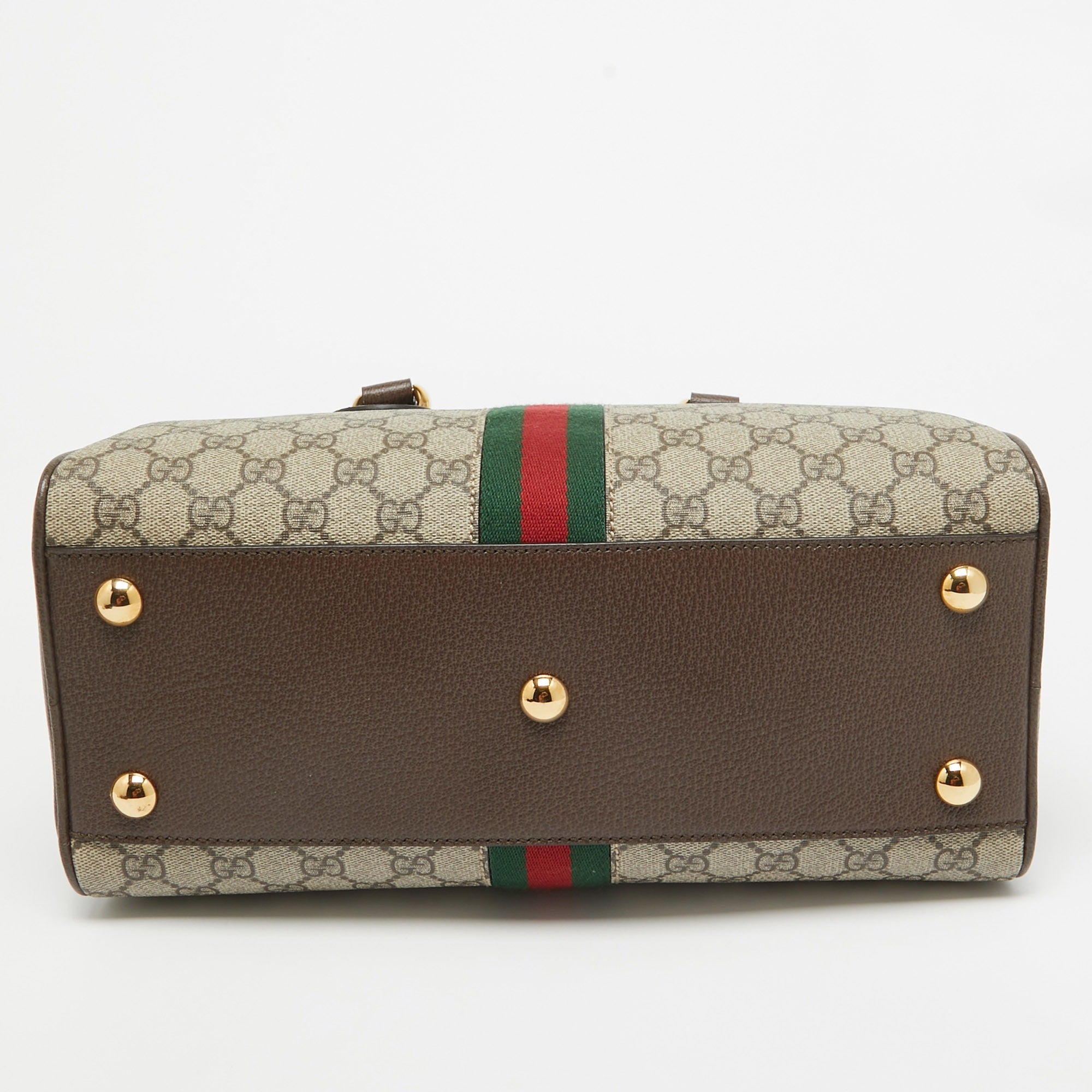 Gucci GG Canvas Ophidia Medium Bowling Bag - Beige