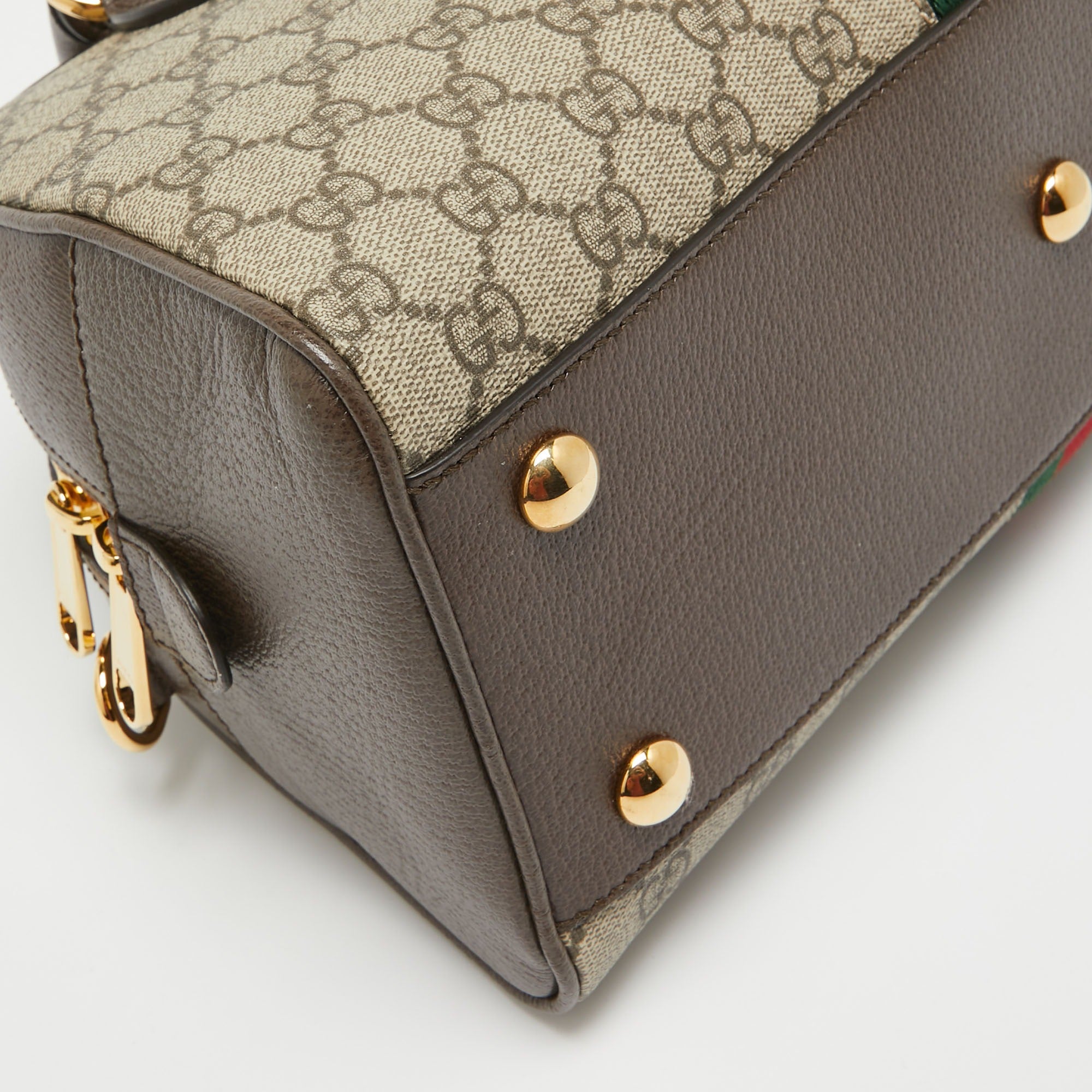 Gucci GG Canvas Ophidia Medium Bowling Bag - Beige