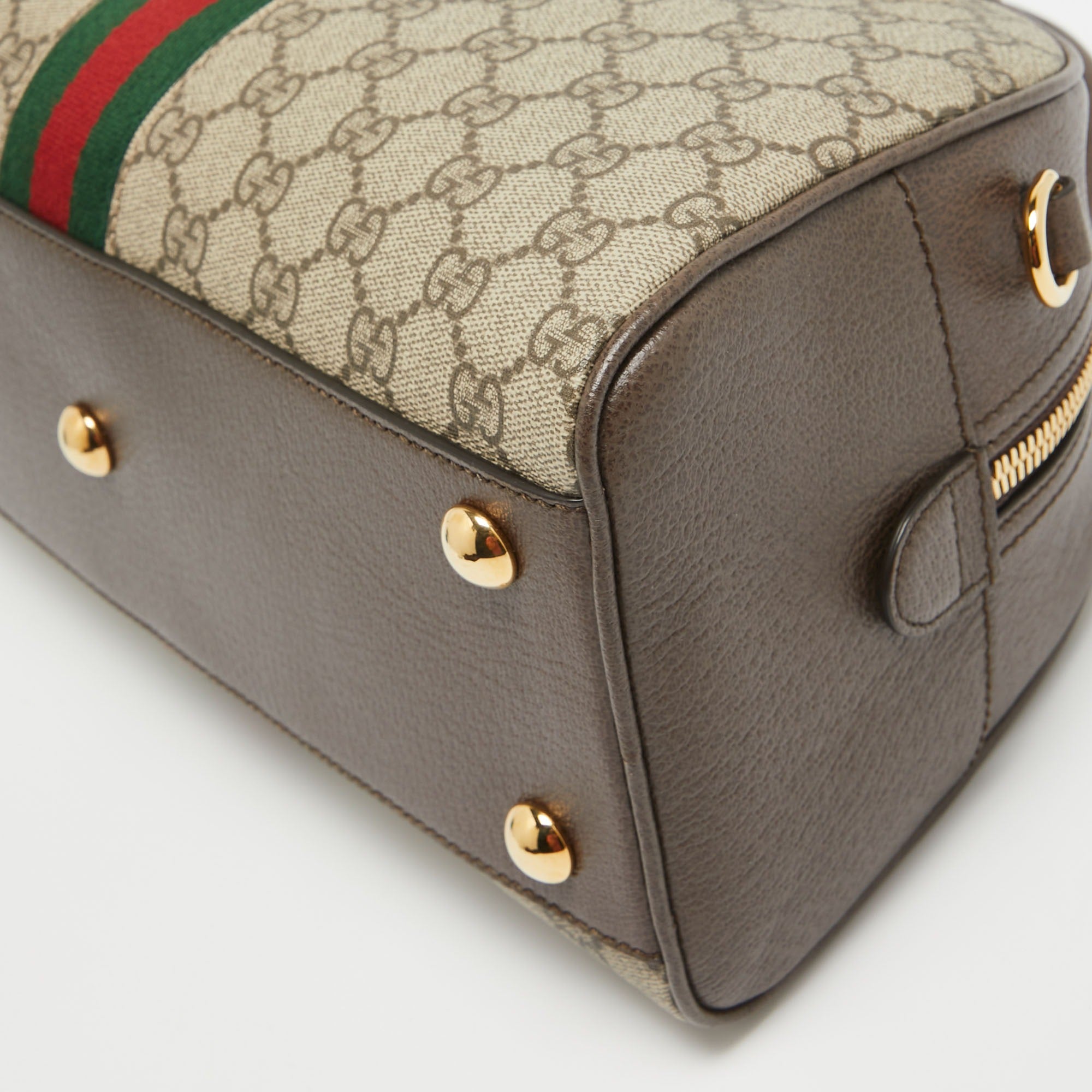 Gucci GG Canvas Ophidia Medium Bowling Bag - Beige