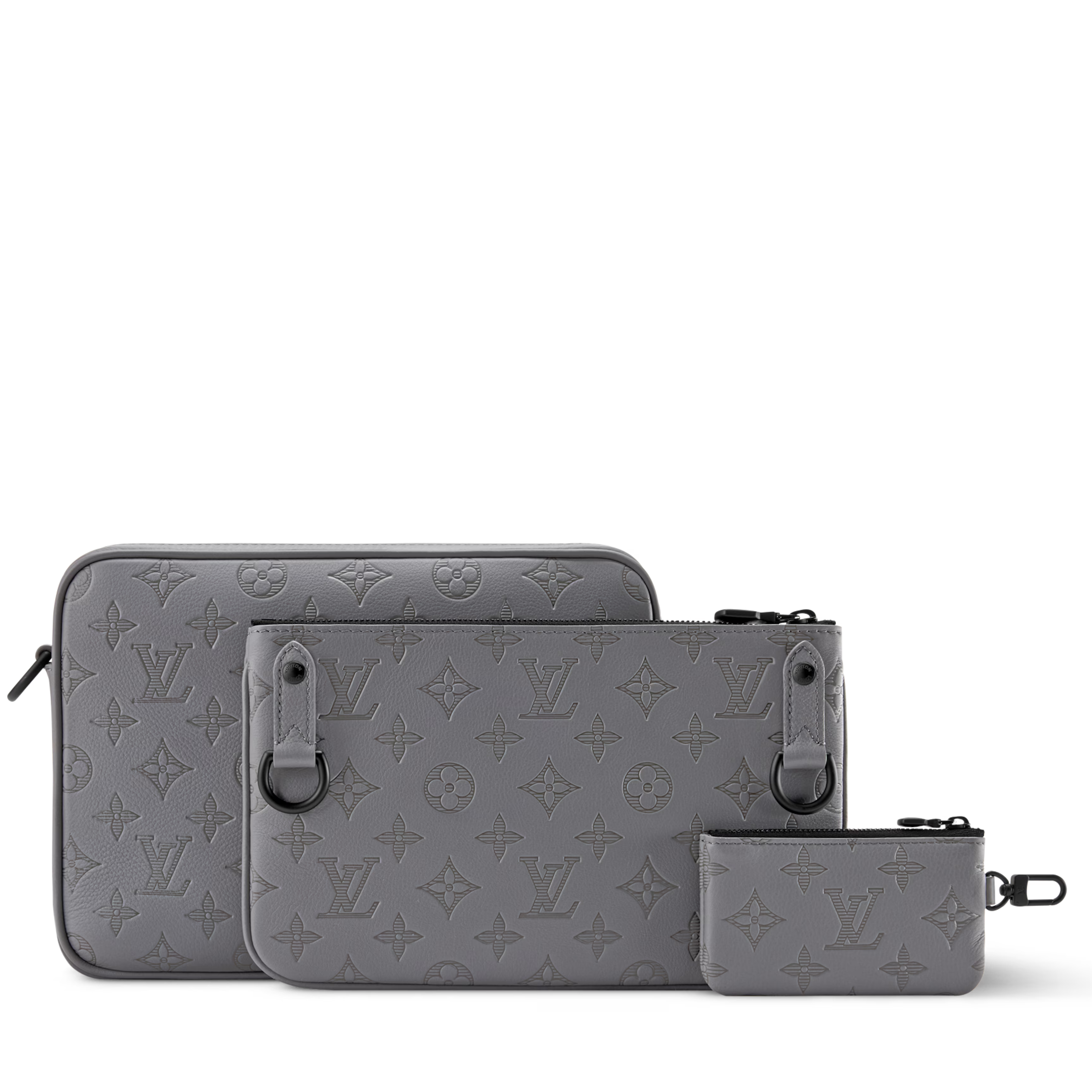 Louis Vuitton Monogram Shadow Trio Messenger Bag – Anthracite Gray