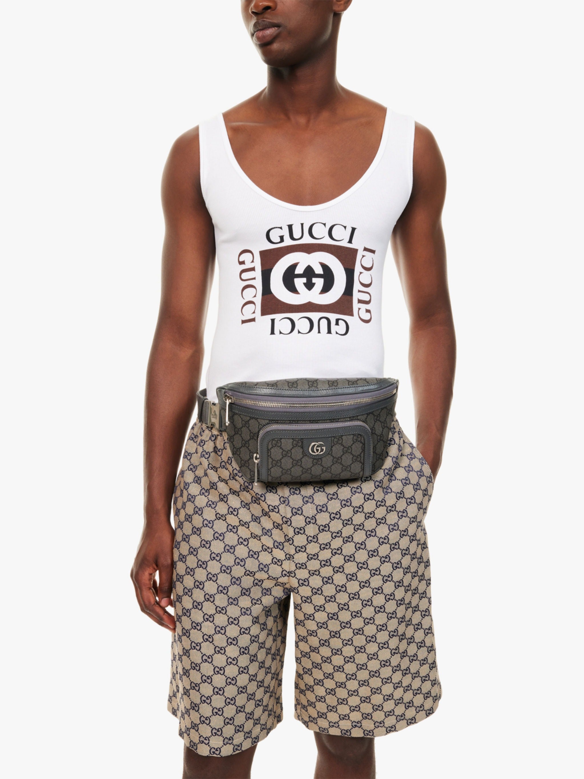 Gucci Ophidia Interlocking G Canvas Bum Bag – Grey