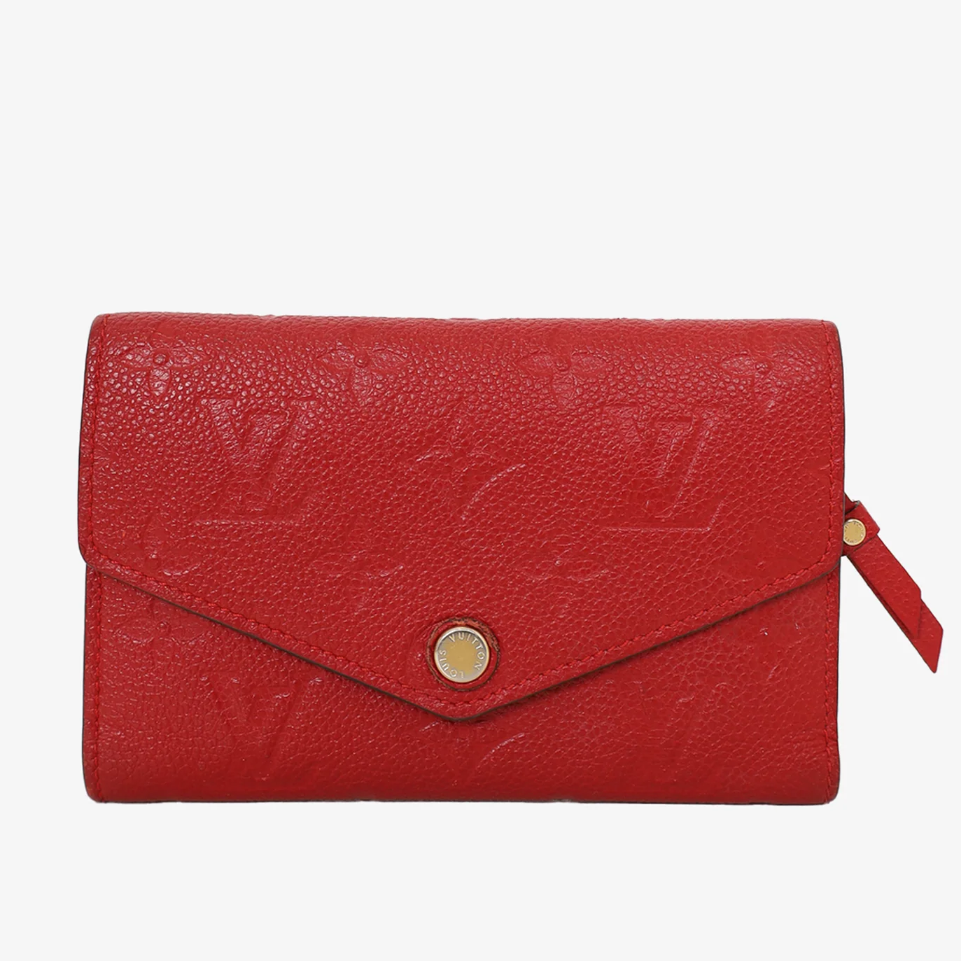 Louis Vuitton Monogram Empreinte Leather Compact Curieuse Wallet - Red