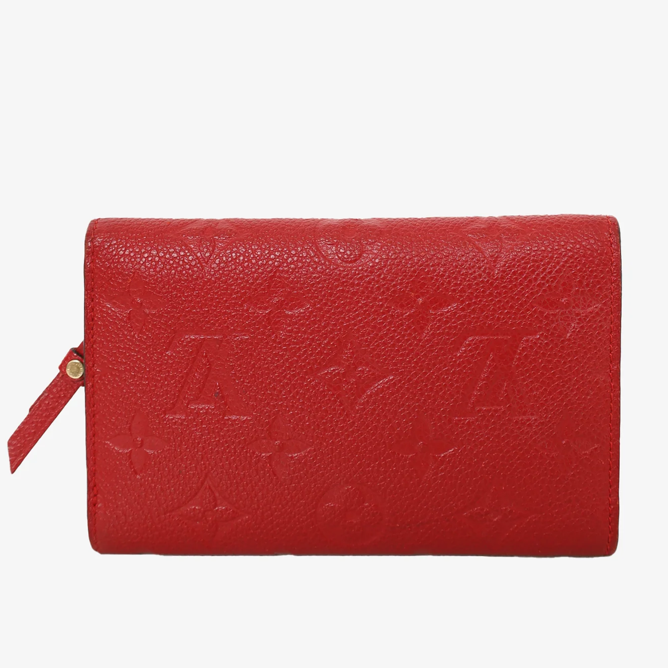 Louis Vuitton Monogram Empreinte Leather Compact Curieuse Wallet - Red