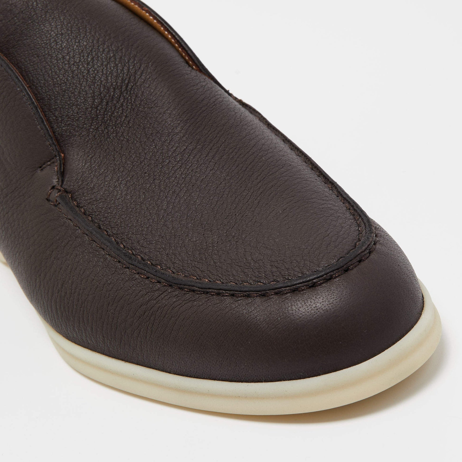 Loro Piana Open Walk Full-Grain Leather Boots – Dark Brown (146)
